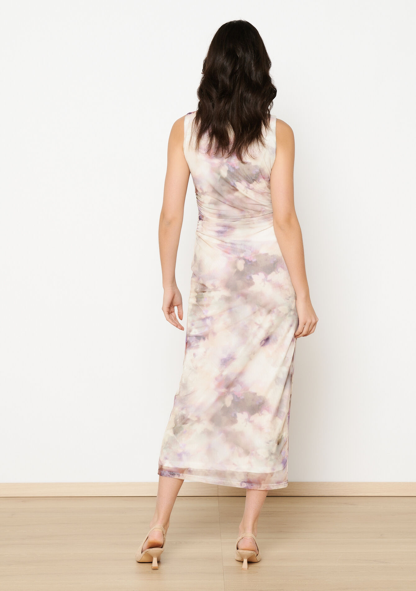 Tailored dress with blurry print, Tailored dress with blurry print - LT BEIGE - 08104026