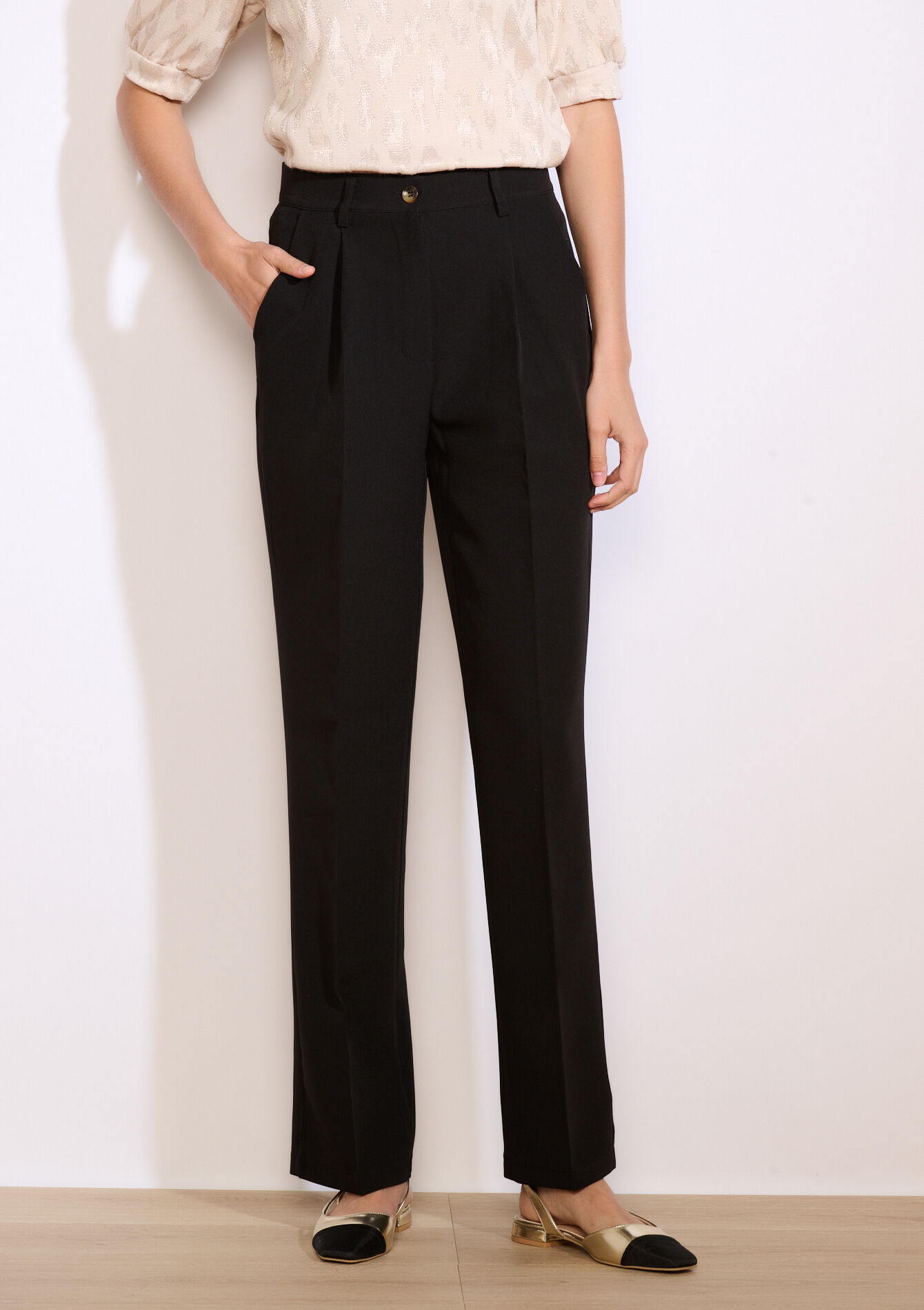 Rechte elegante broek, Rechte elegante broek - BLACK - 06100737_1119