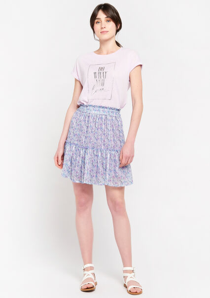 Mini skirt with liberty print - PASTEL LILAC - 07100830_1493