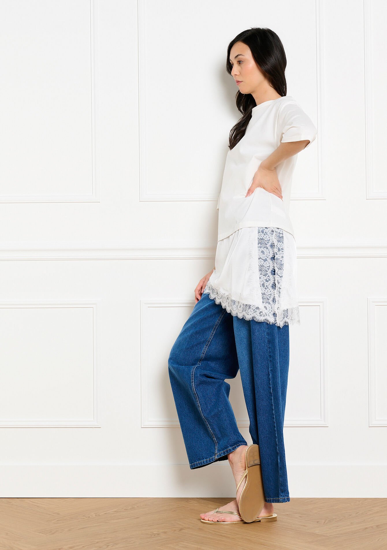 T-shirt asymétrique - OFFWHITE - 02302036_1001