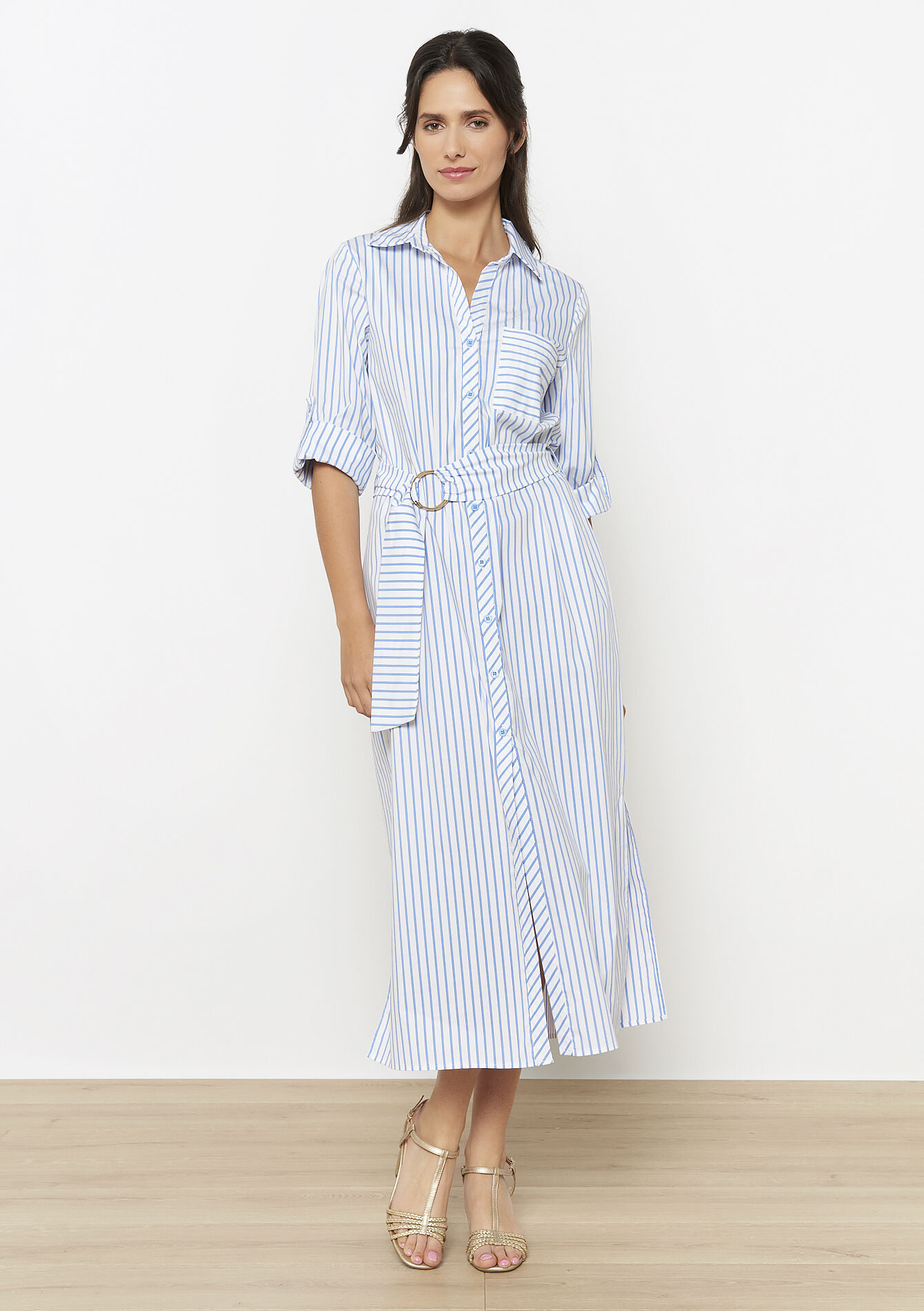 Overhemdjurk met ceintuur - OFFWHITE - 08104162_1001