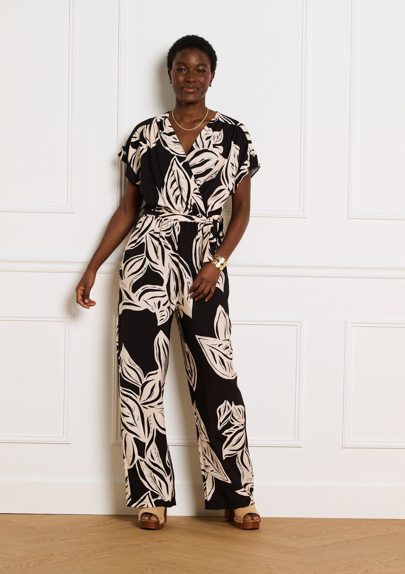Soepele jumpsuit met print - BLACK - 06004744_1119