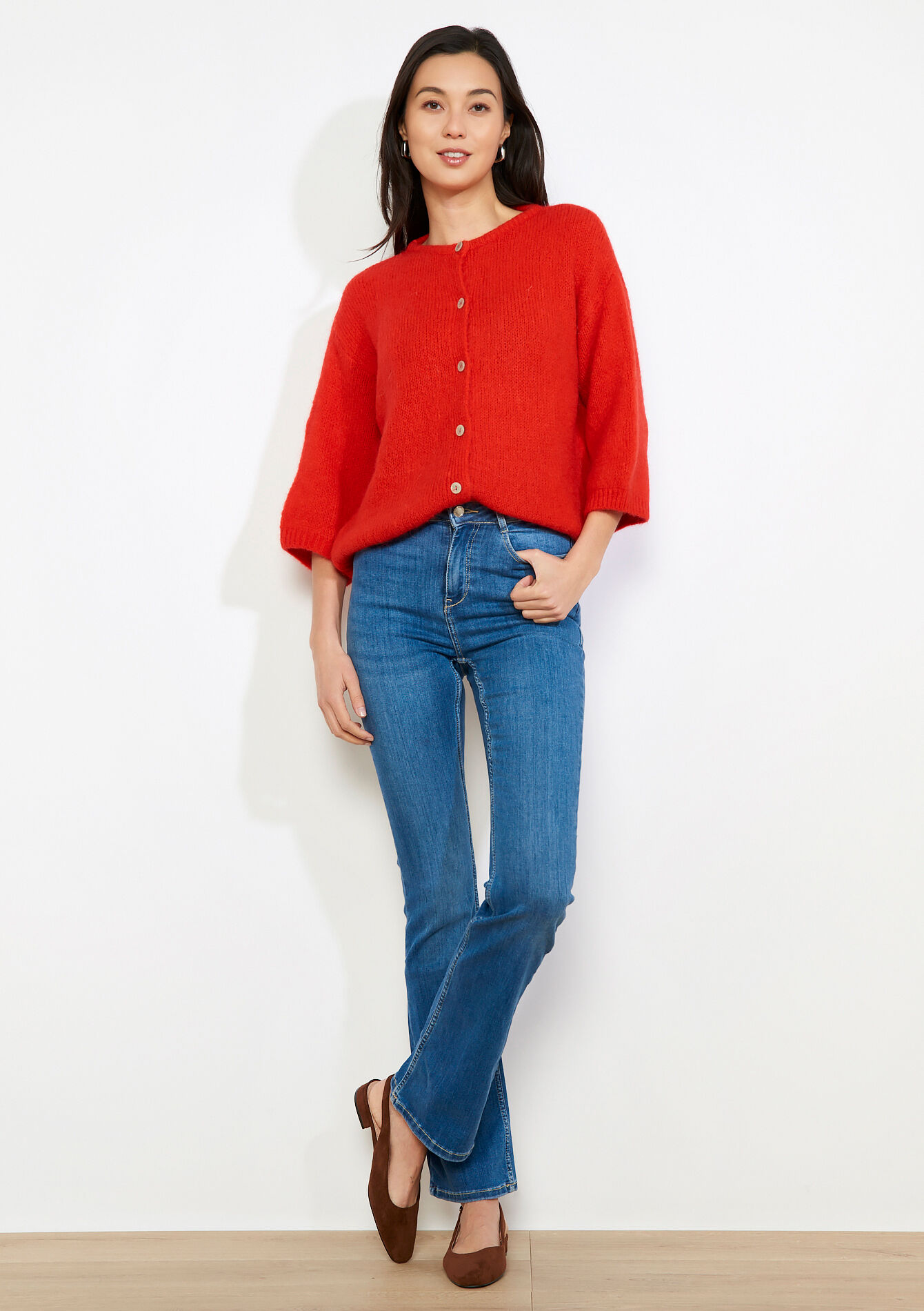 Jean bootcut taille haute, Jean bootcut taille haute - MEDIUM BLUE - 22000628_0500