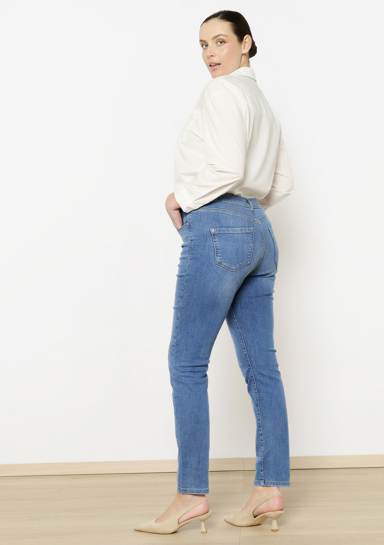 Jean skinny taille haute, Jean skinny taille haute - MEDIUM BLUE - 22000561_0500