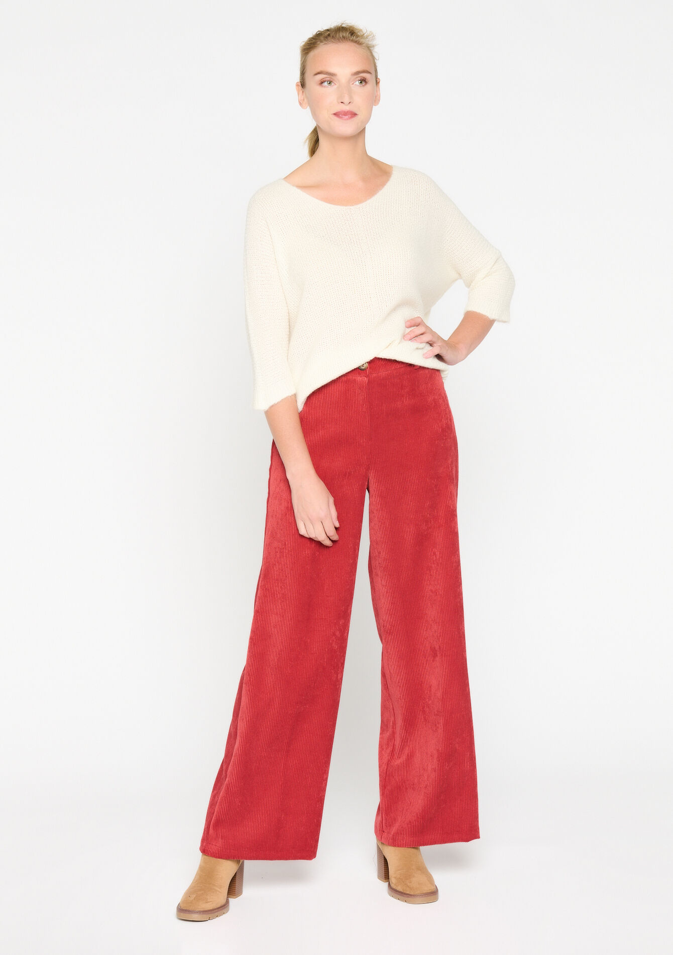 Pullover with batwing sleeves - OFFWHITE - 04005975_1001