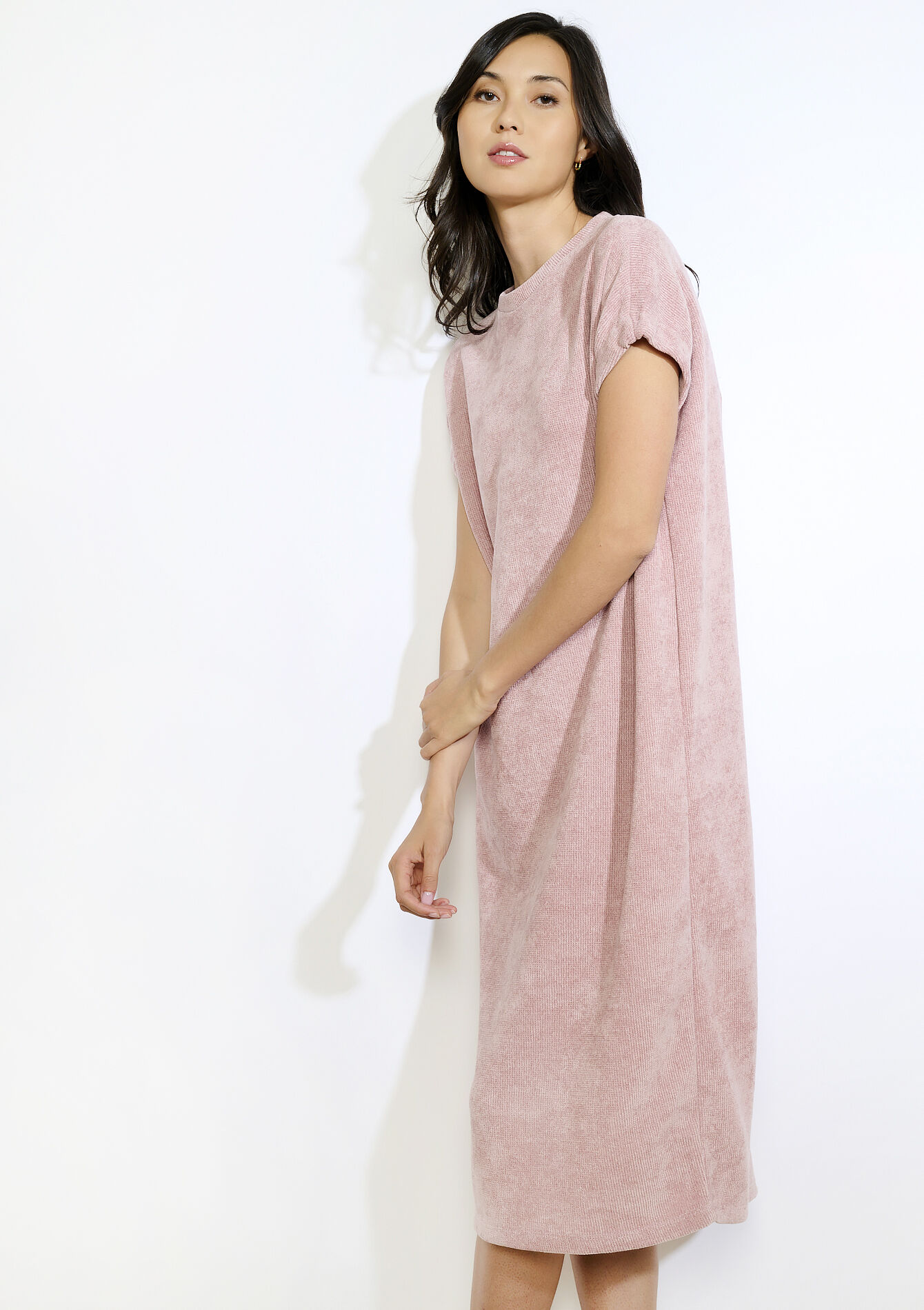Relaxed midi dress, Relaxed midi dress - NUDE PINK - 08104250_1301