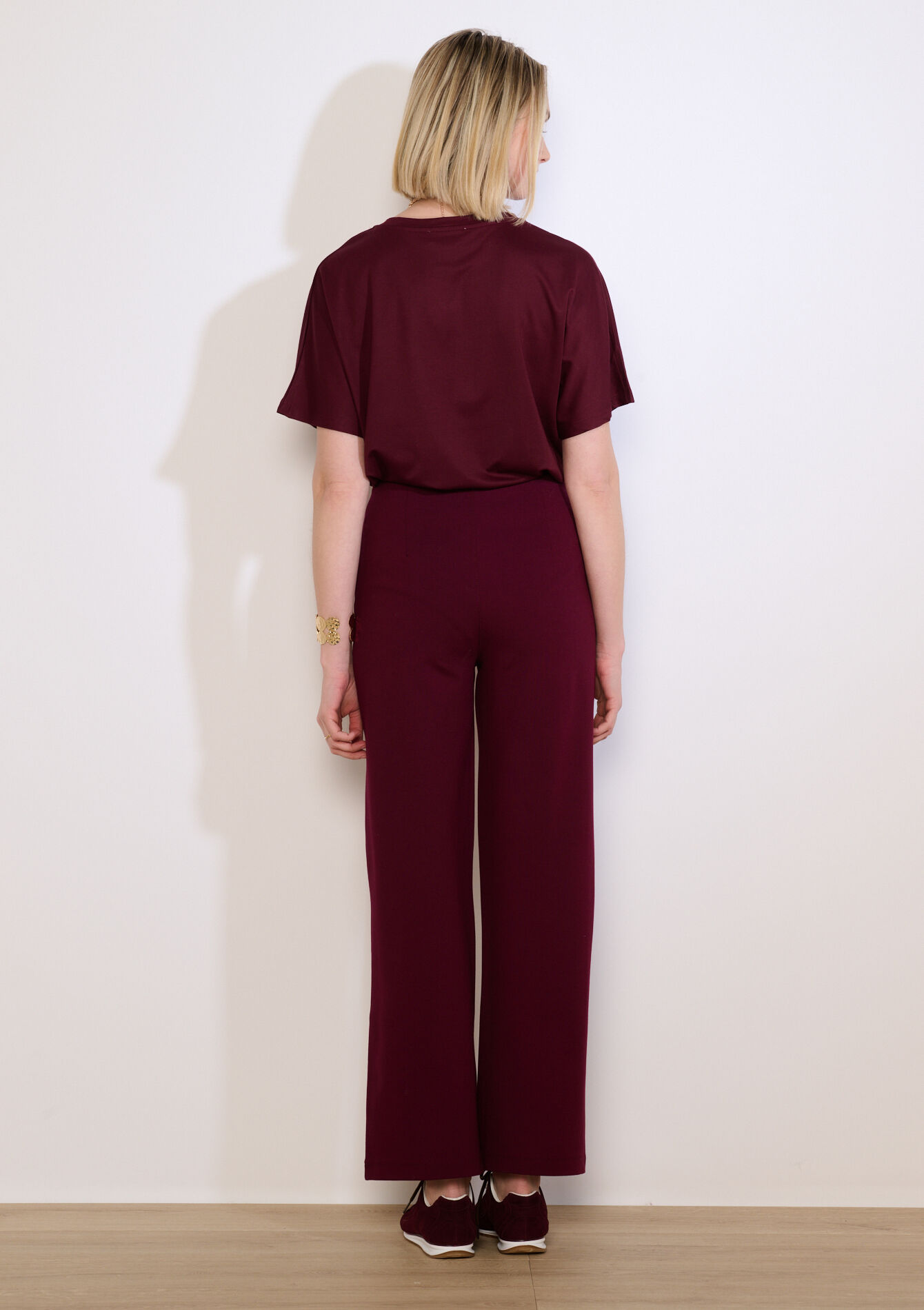 Broek met structuur - AUBERGINE - 06601105_1537