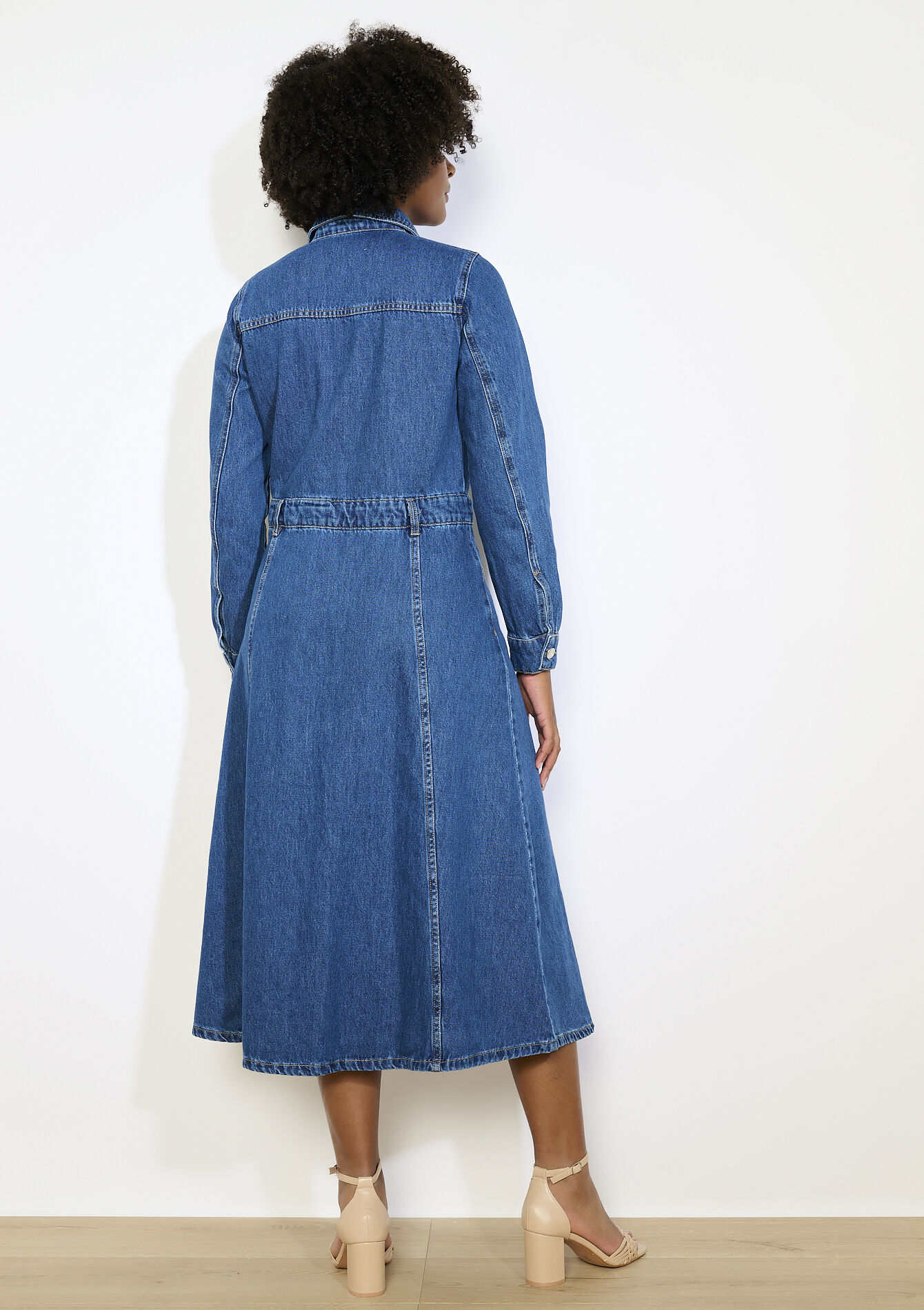 Robe chemise en jean, Robe chemise en jean - DARK BLUE - 08104176_0501