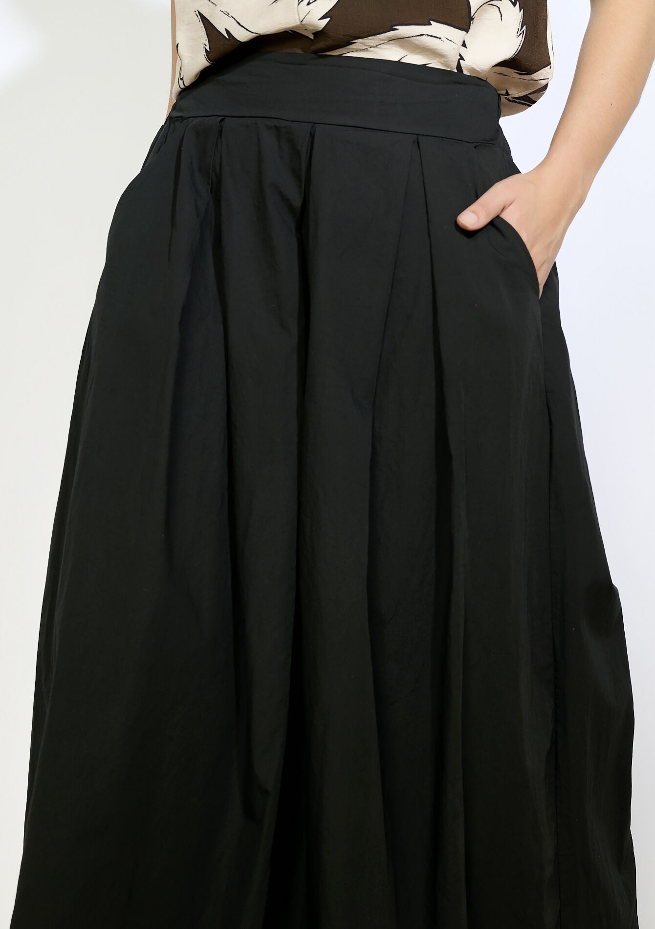 Losvallende soepel vallende broek, Losvallende soepel vallende broek - BLACK - 06601004_1119