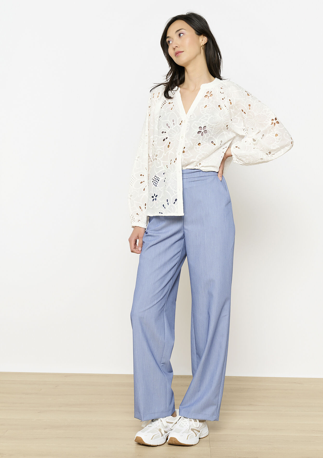 Rechte broek met zakken, Rechte broek met zakken - BLUE DENIM - 06100719_1638