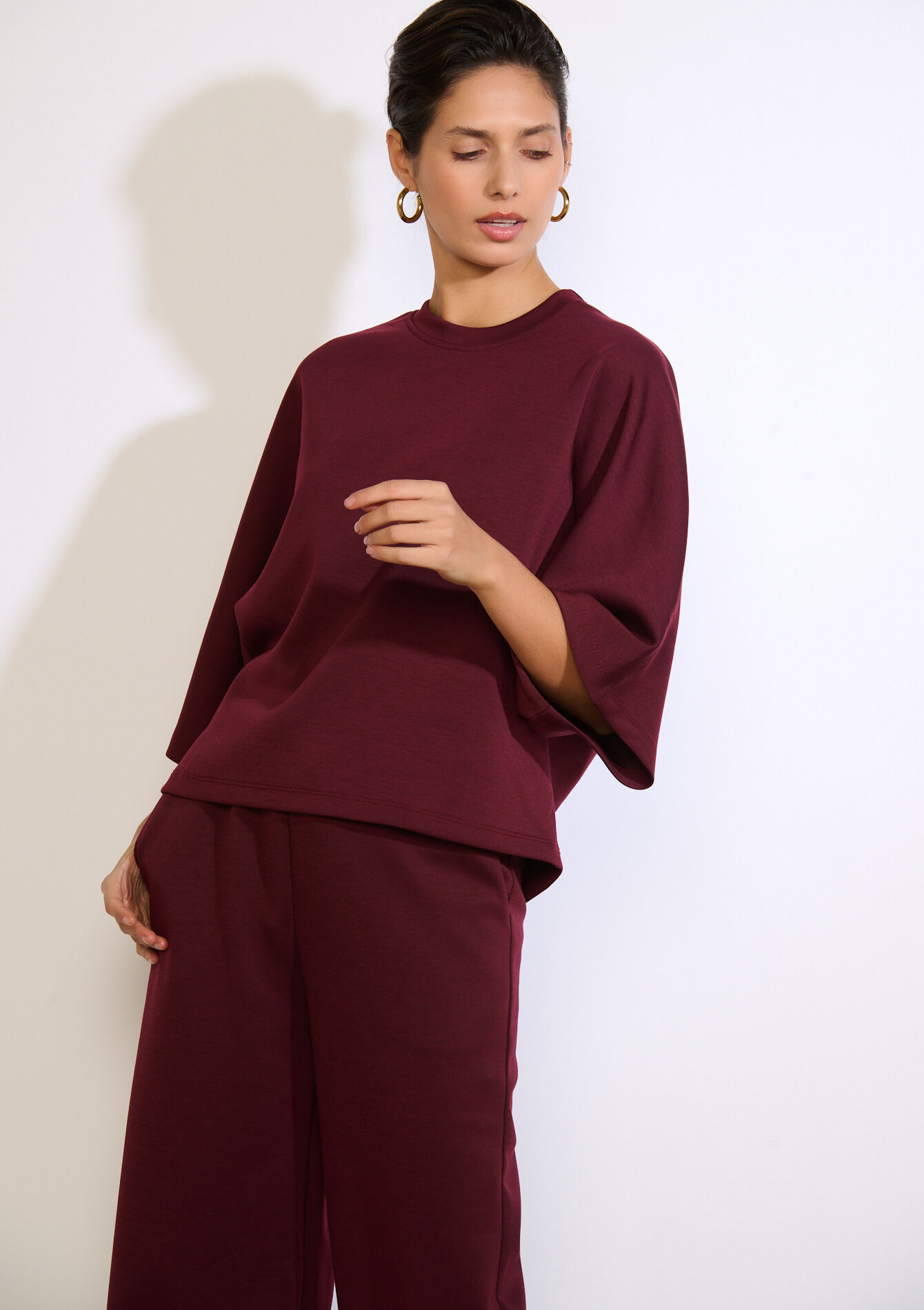 Sweater met wijde mouwen, Sweater met wijde mouwen - BORDEAUX WINE - 03001814_5514