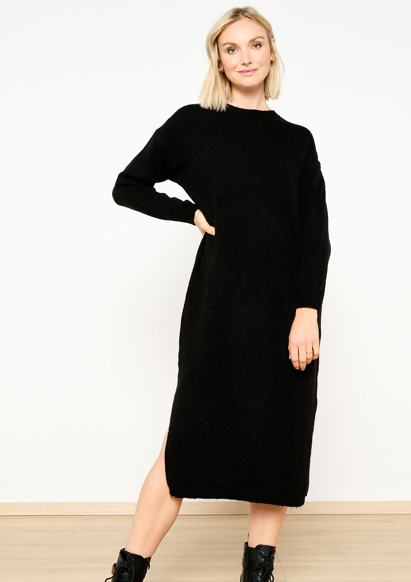 Rechte trui-jurk - BLACK - 08602251_1119