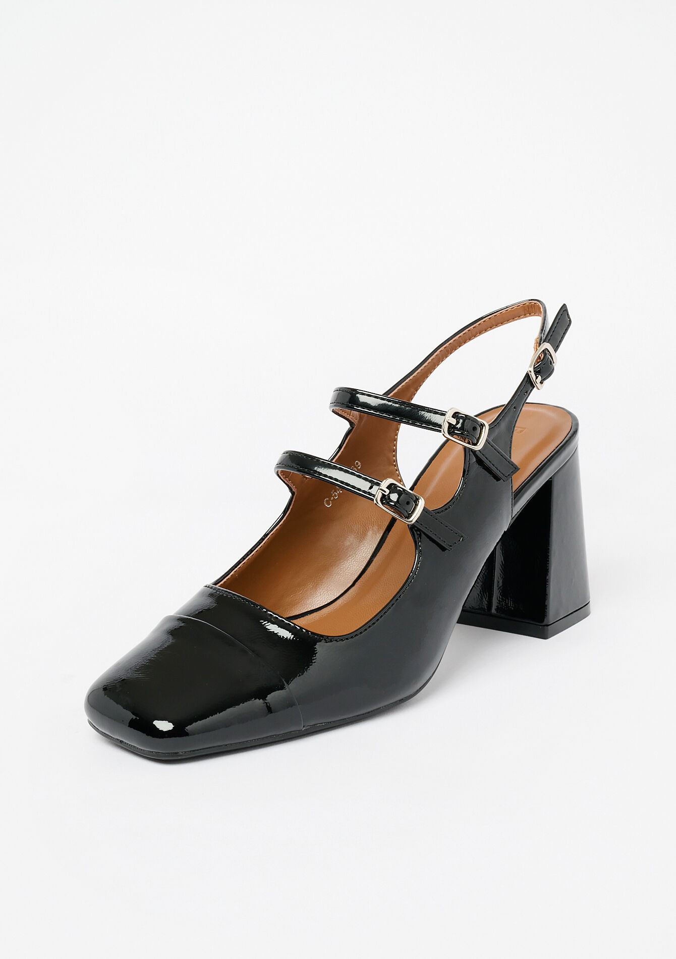 Gelakte slingback sandalen - BLACK - 13000780_1119