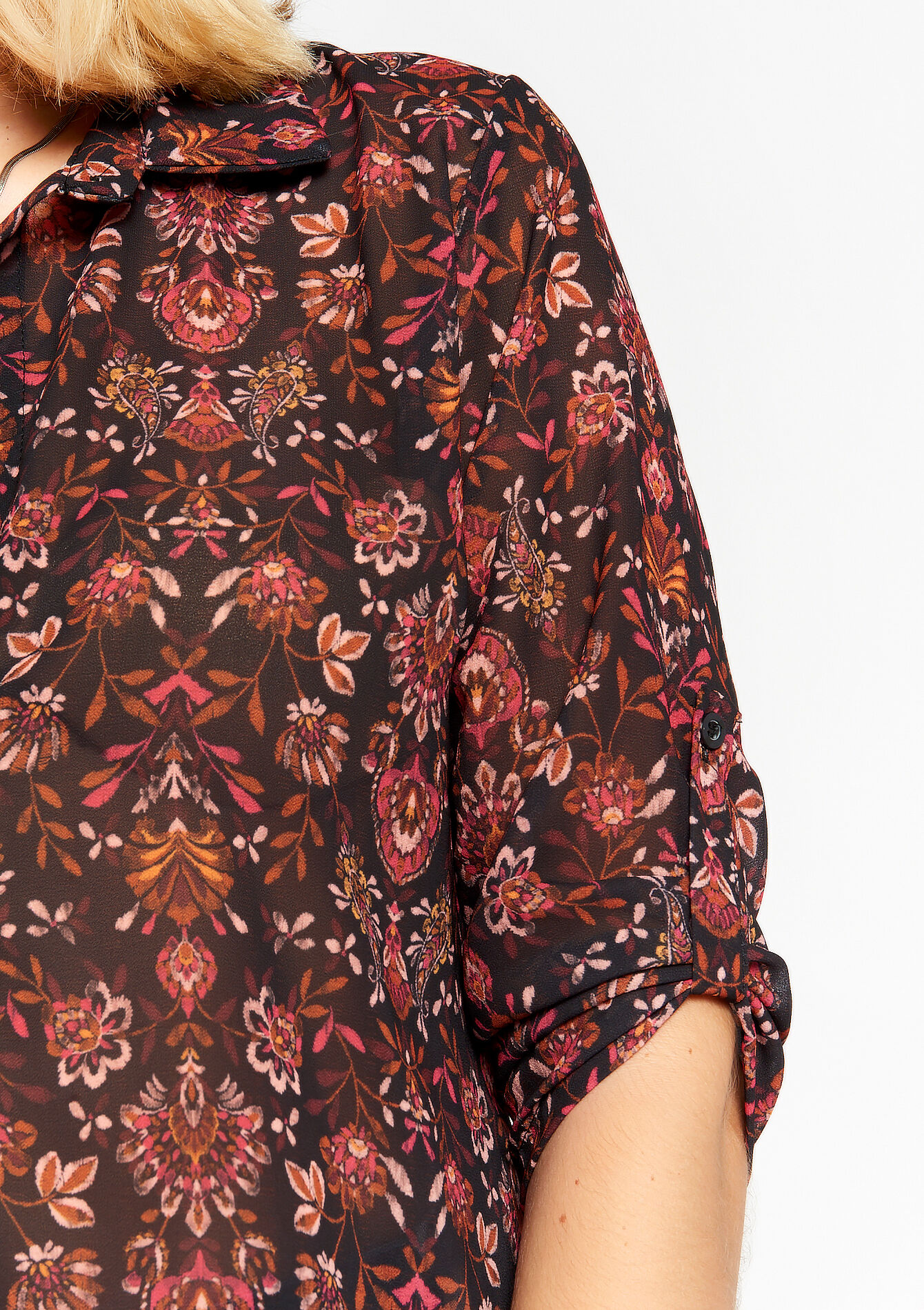 Hemd met bloemenprint - BLACK / PINK - 05702359_2602