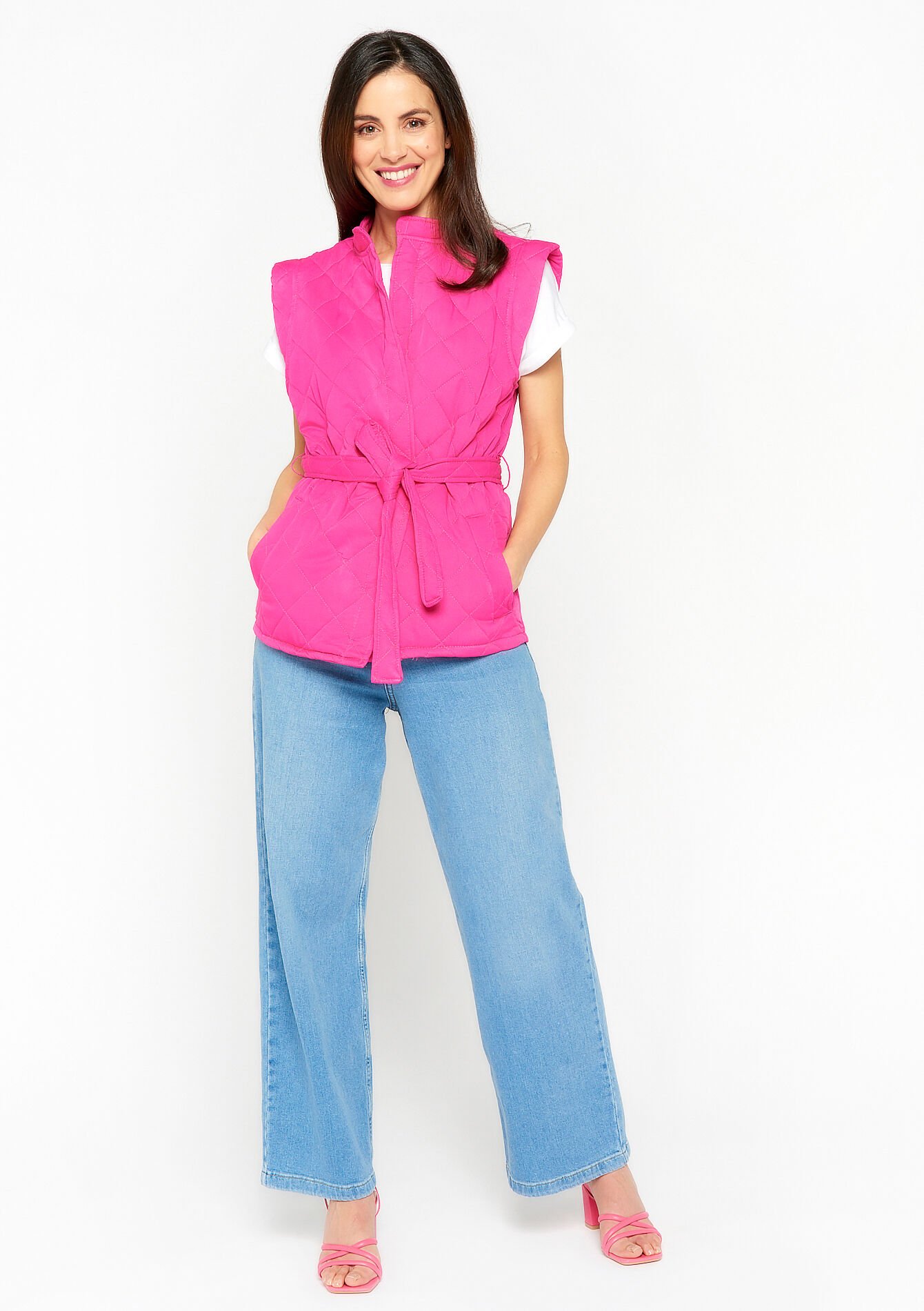 Sleeveless quilted jacket, Sleeveless quilted jacket - FUCHSIA - 09001383_5626