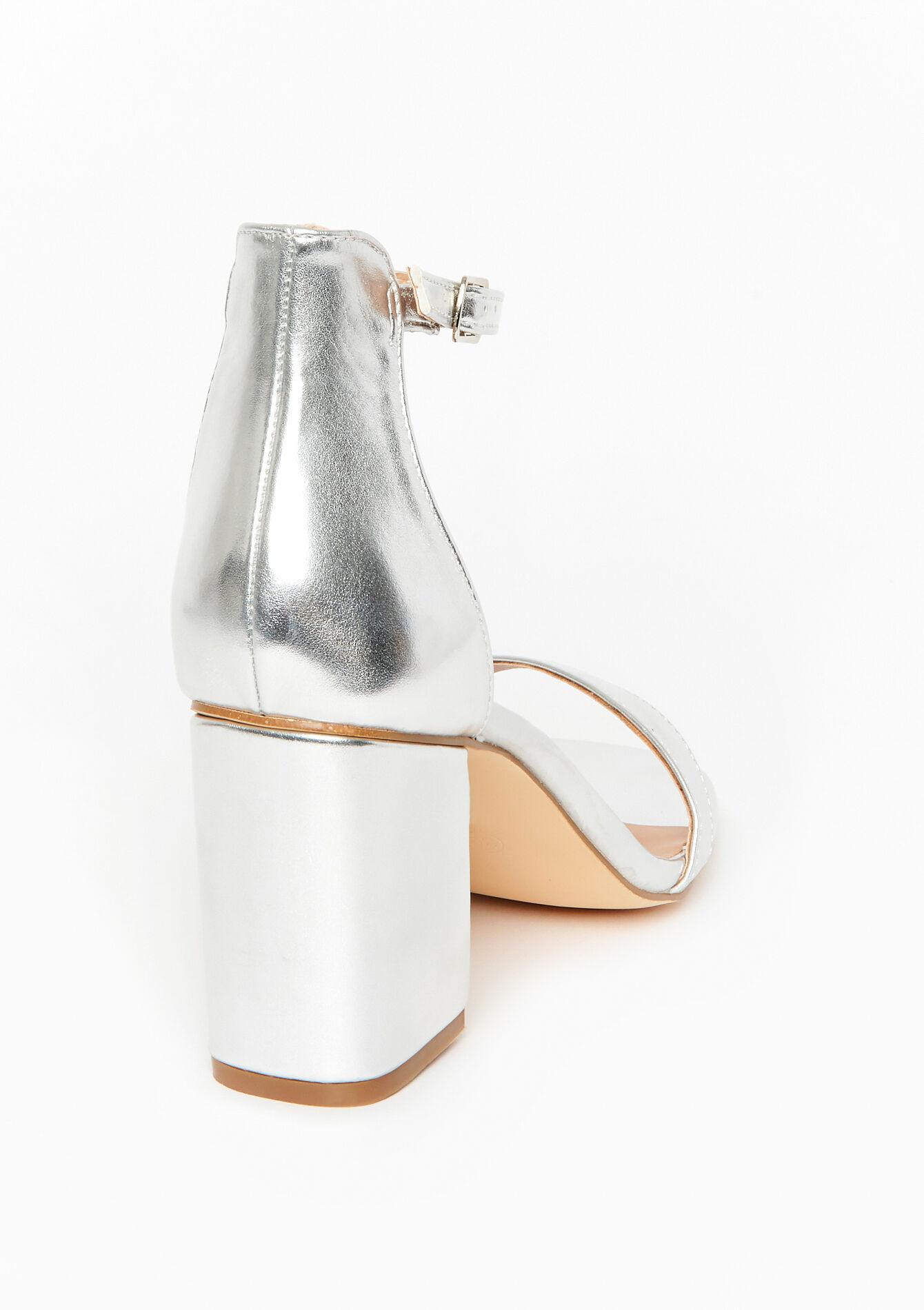 Sandals with square heel, Sandals with square heel - SILVER - 13000653_1059