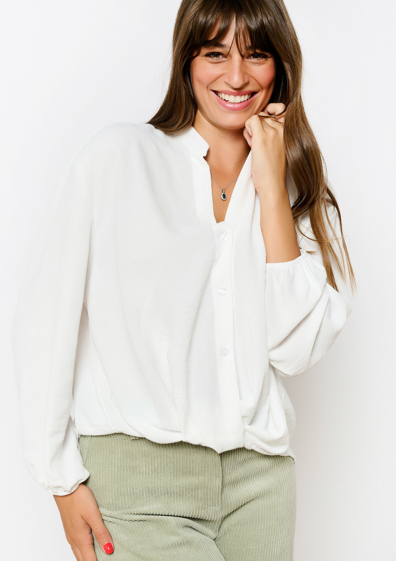 Hemd met tunesische kraag, Hemd met tunesische kraag - OPTICAL WHITE - 05702643_1019