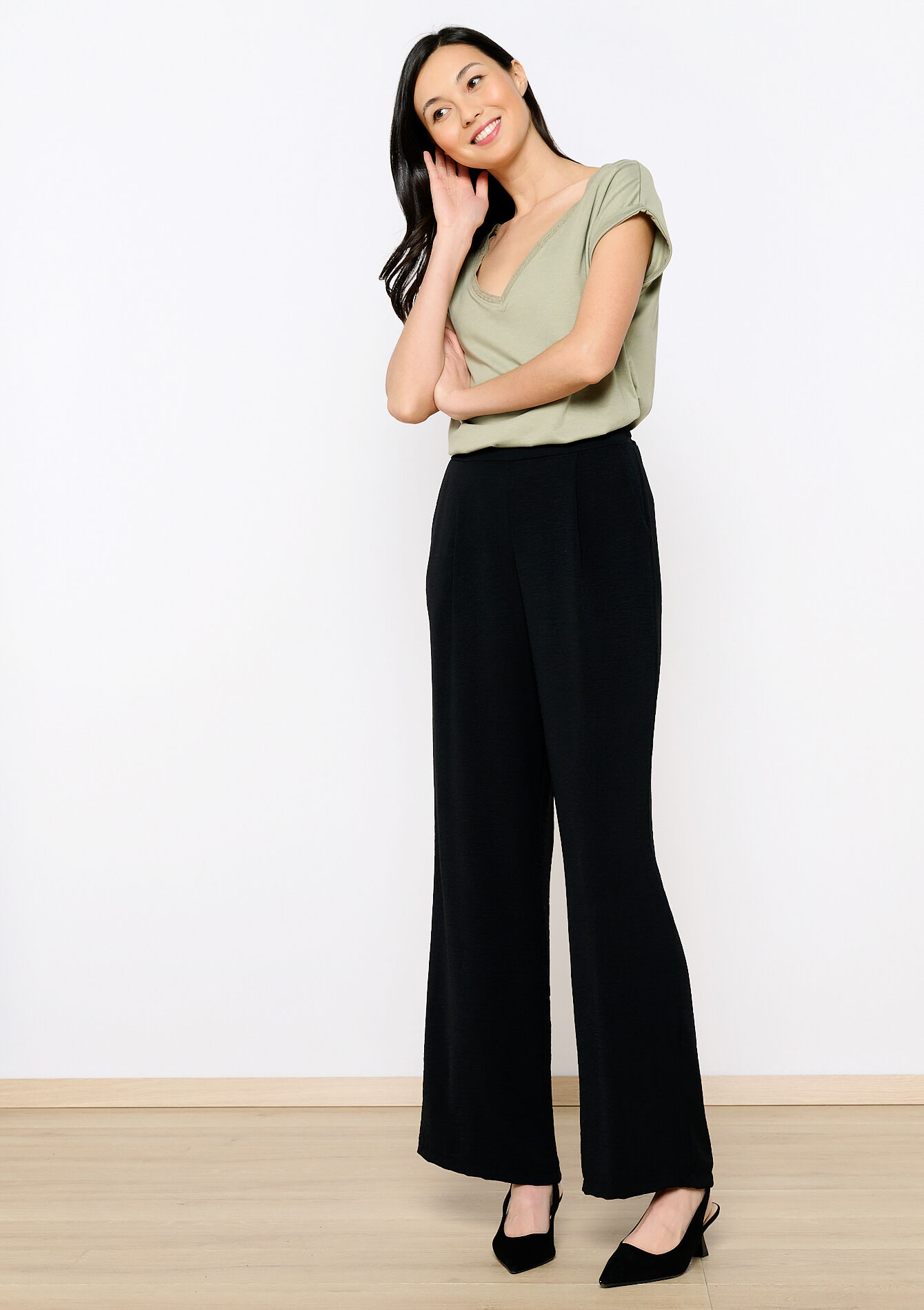 Pantalon froissé, Pantalon froissé - BLACK - 1074183