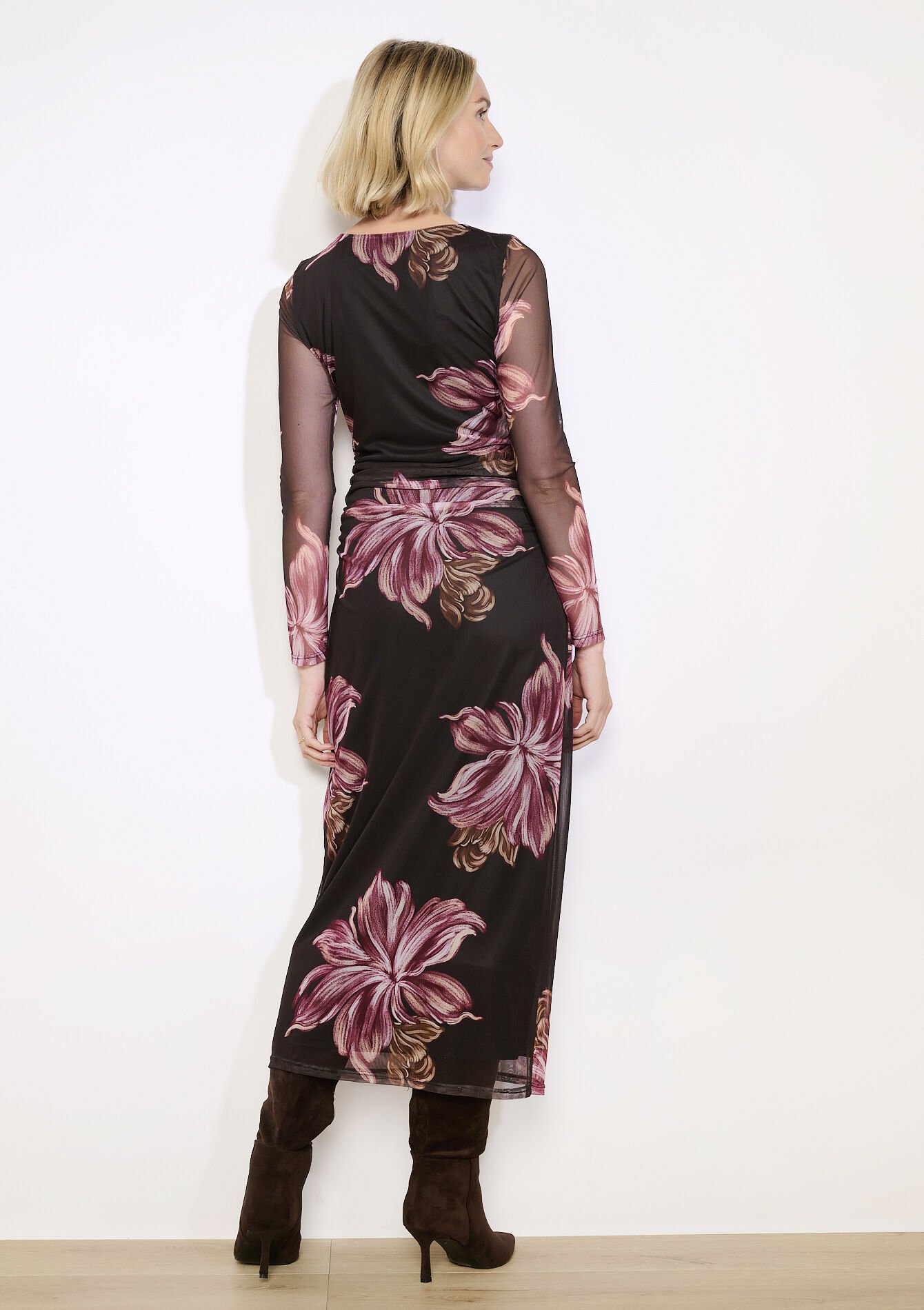 Robe bodycon à fleurs, Robe bodycon à fleurs - BLACK - 08104396_1119