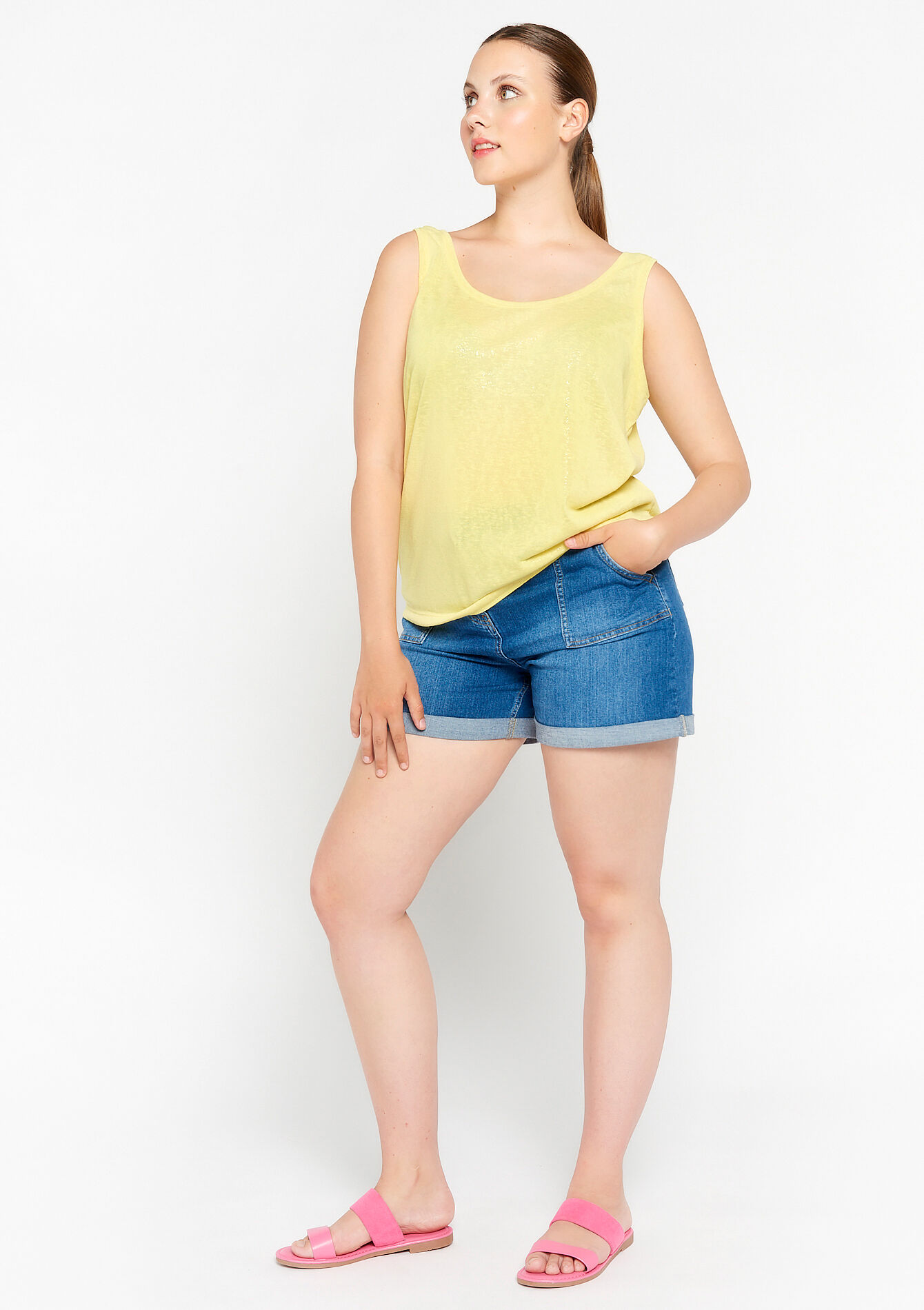 Top with round neck, Top with round neck - YELLOW PASTEL - 02200335_5004
