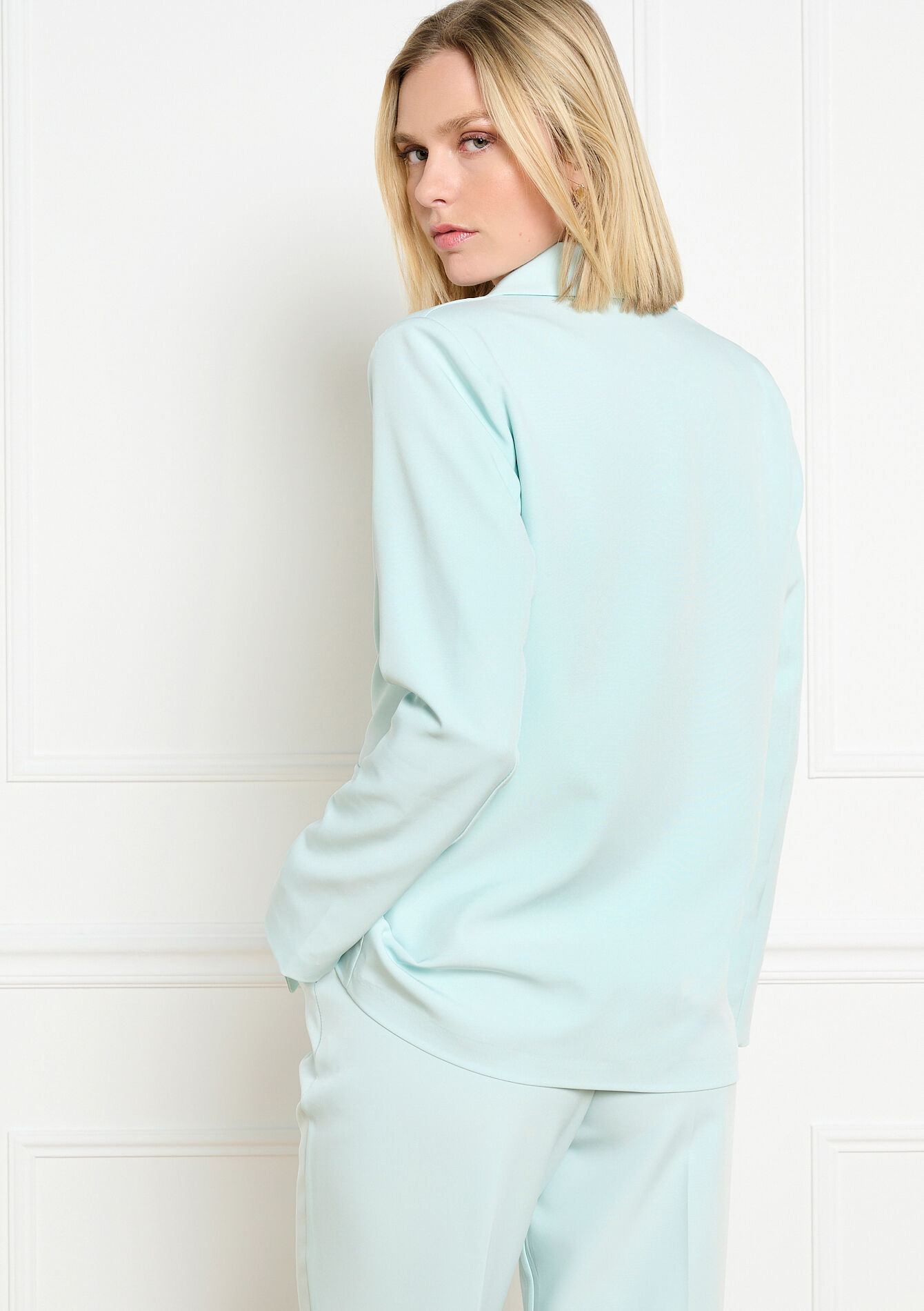 Elegant gestructureerde blazer - AQUA BLUE - 09101197_3302