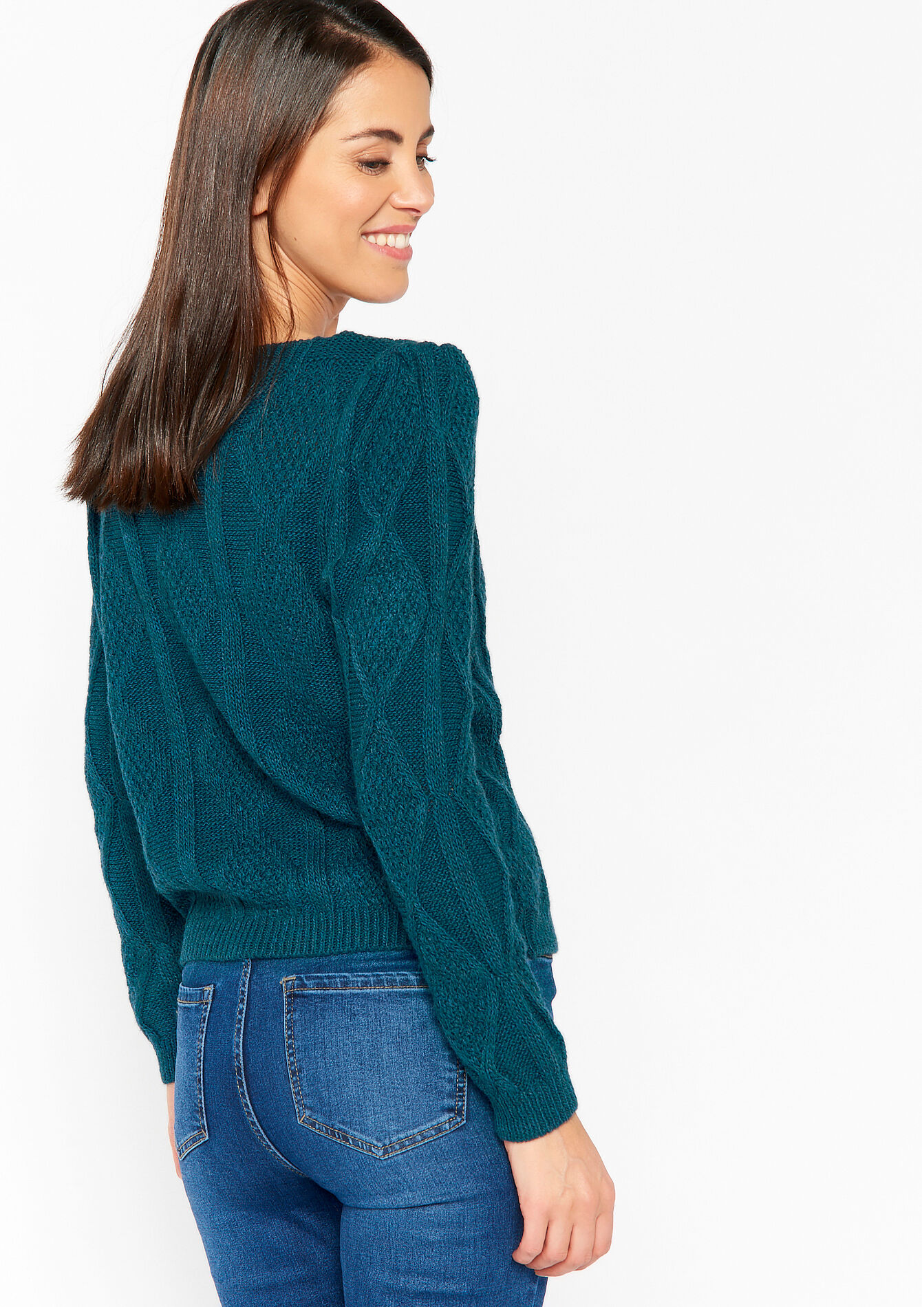 Gebreide kabeltrui - BLUE DUCK - 04005989_2922