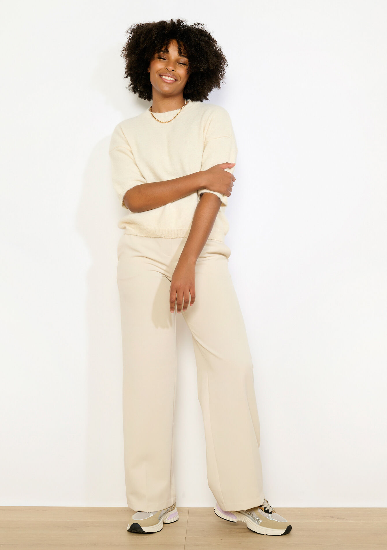 Rechte tailleurbroek - VANILLA WHITE - 06601102_1013