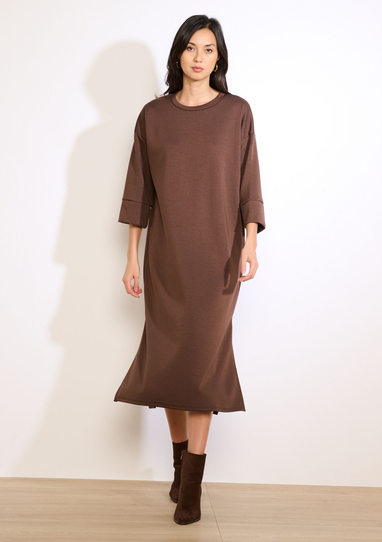 Casual sweaterjurk, Casual sweaterjurk - BROWN DARK CHOCOLATE - 08104389_3720