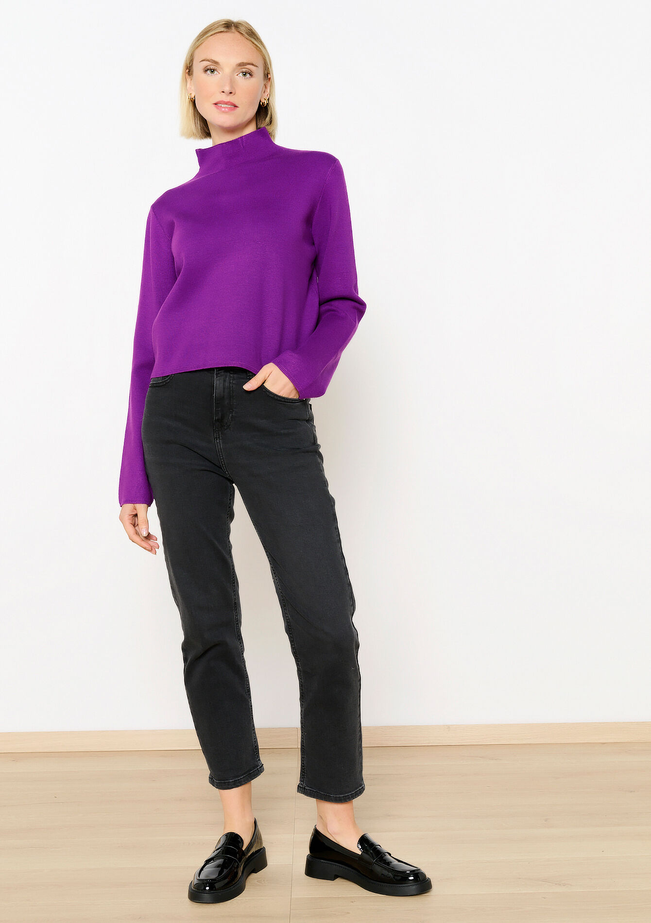 Trui met opstaande kraag, Trui met opstaande kraag - PURPLE - 04006538_5902