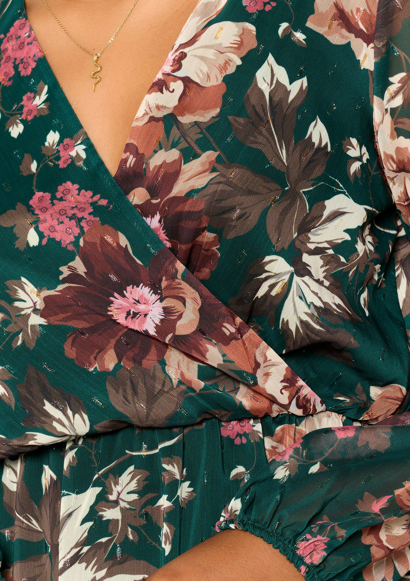 Robe courte à imprimé fleuri, Robe courte à imprimé fleuri - BOTTLE GREEN - 08103851_1778