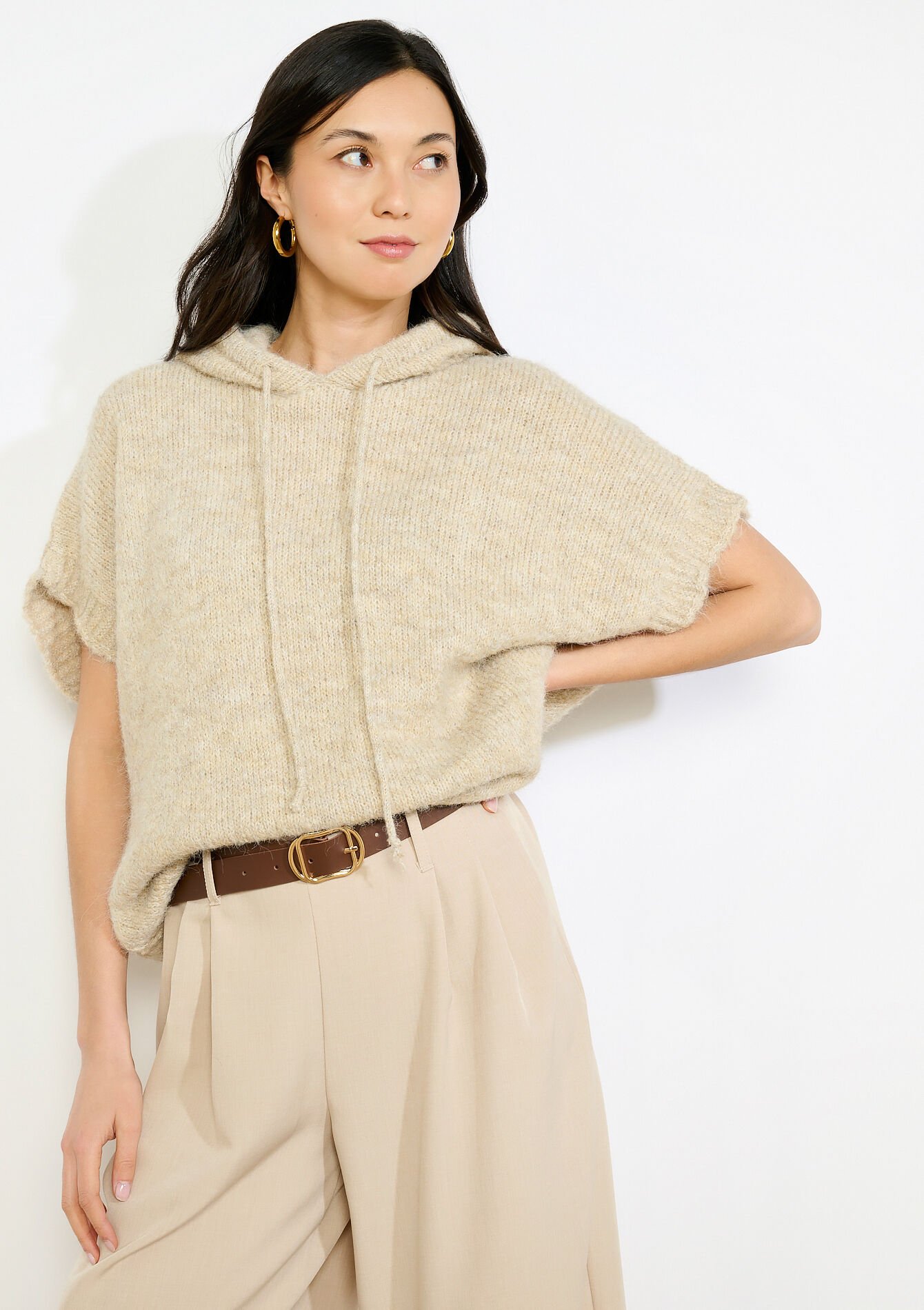 Pull à capuche manches courtes, Pull à capuche manches courtes, , back