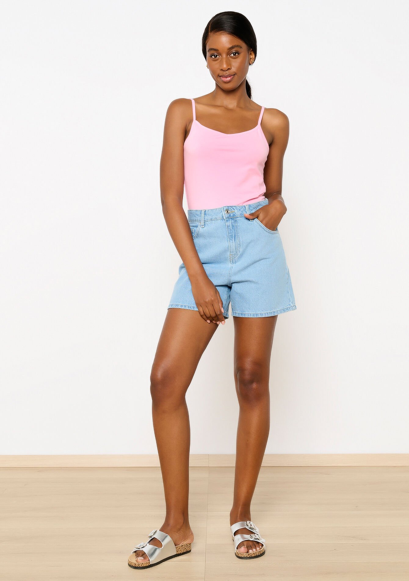 Top met spaghetti-bandjes, Top met spaghetti-bandjes - PINK BUBBLEGUM - 02200377_1477