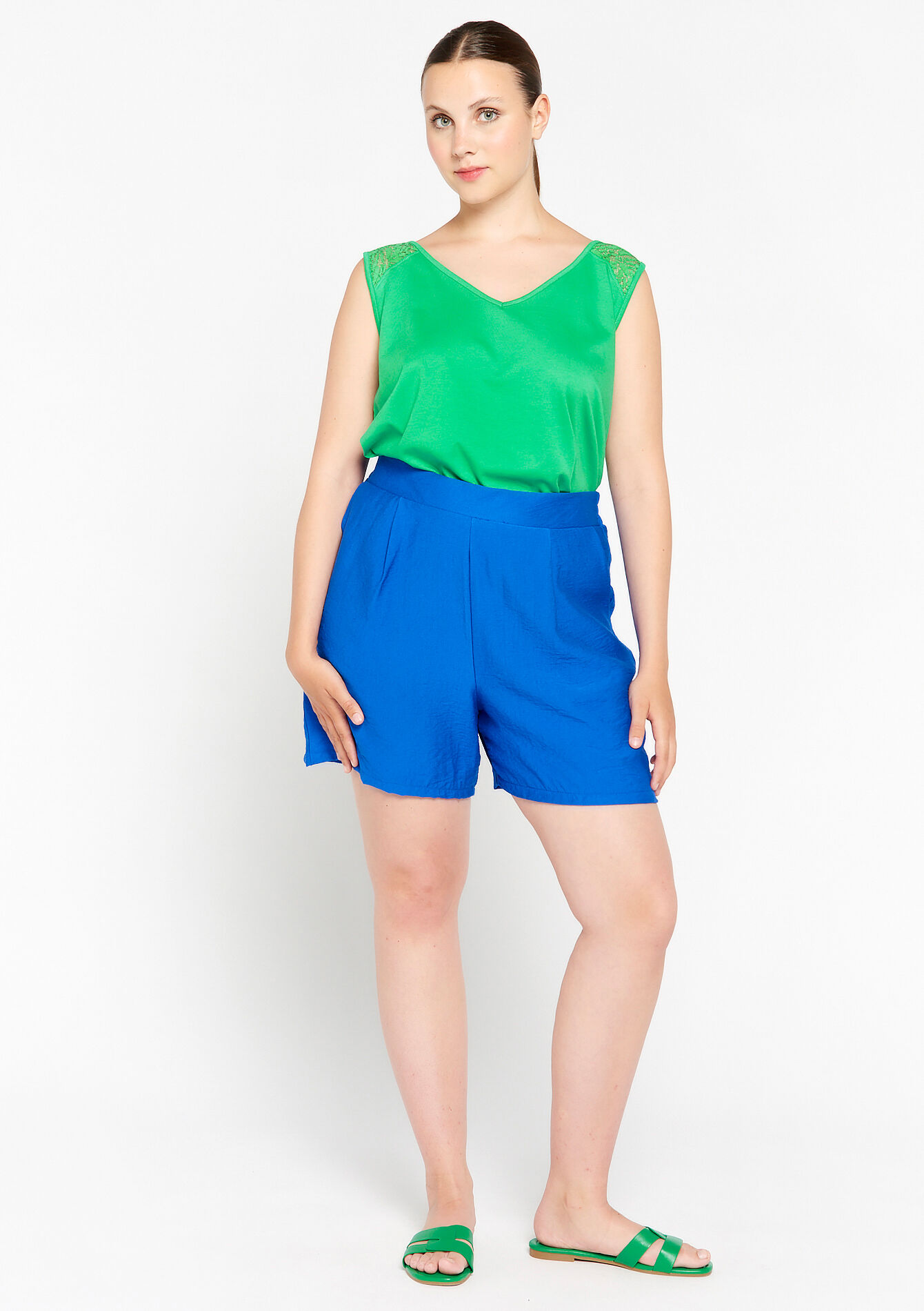 Top with lace, Top with lace - GREEN APPLE - 02200341_1783