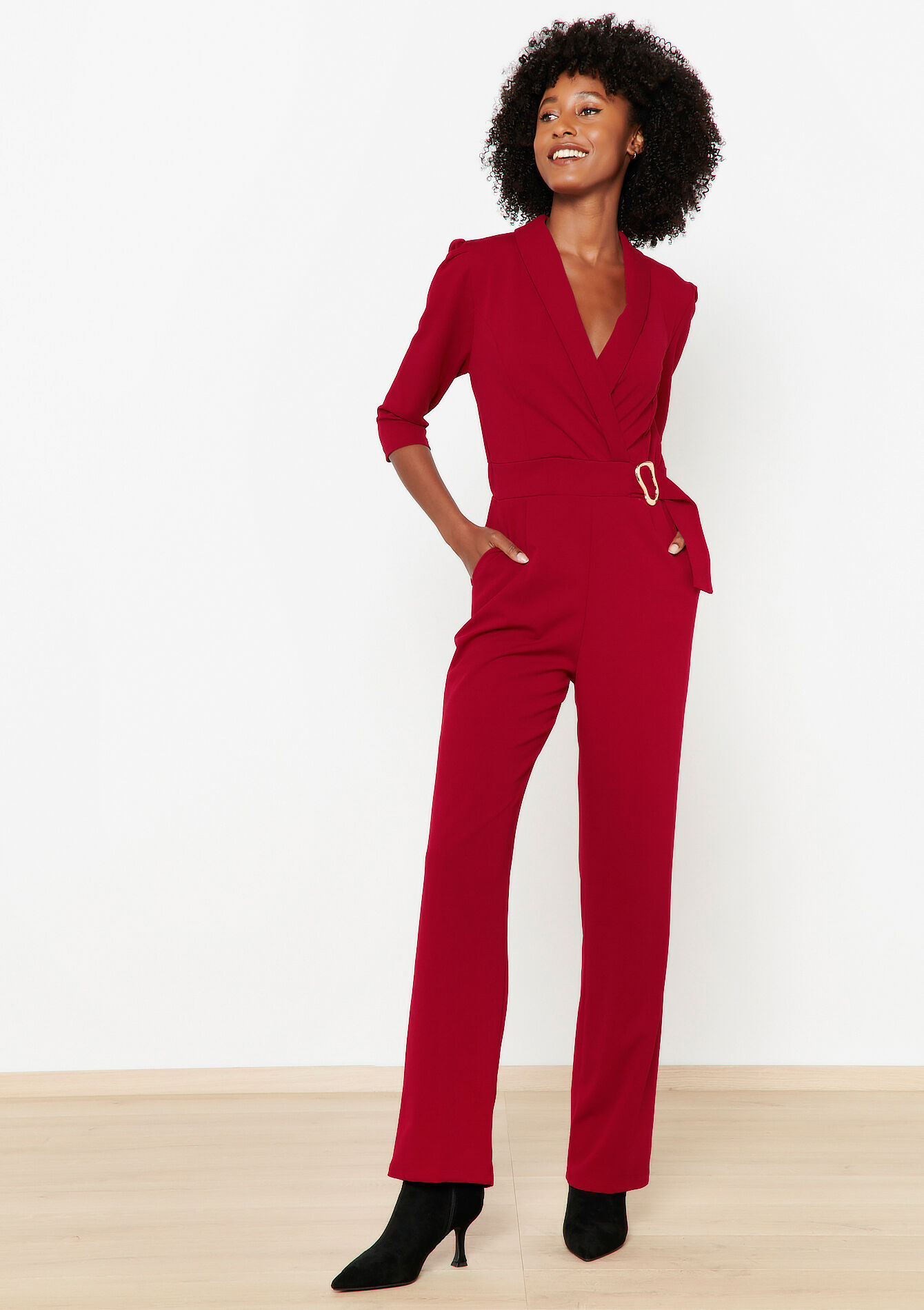 Jumpsuit with wrap top, Jumpsuit with wrap top - RED LIPSTICK - 06004467_5310