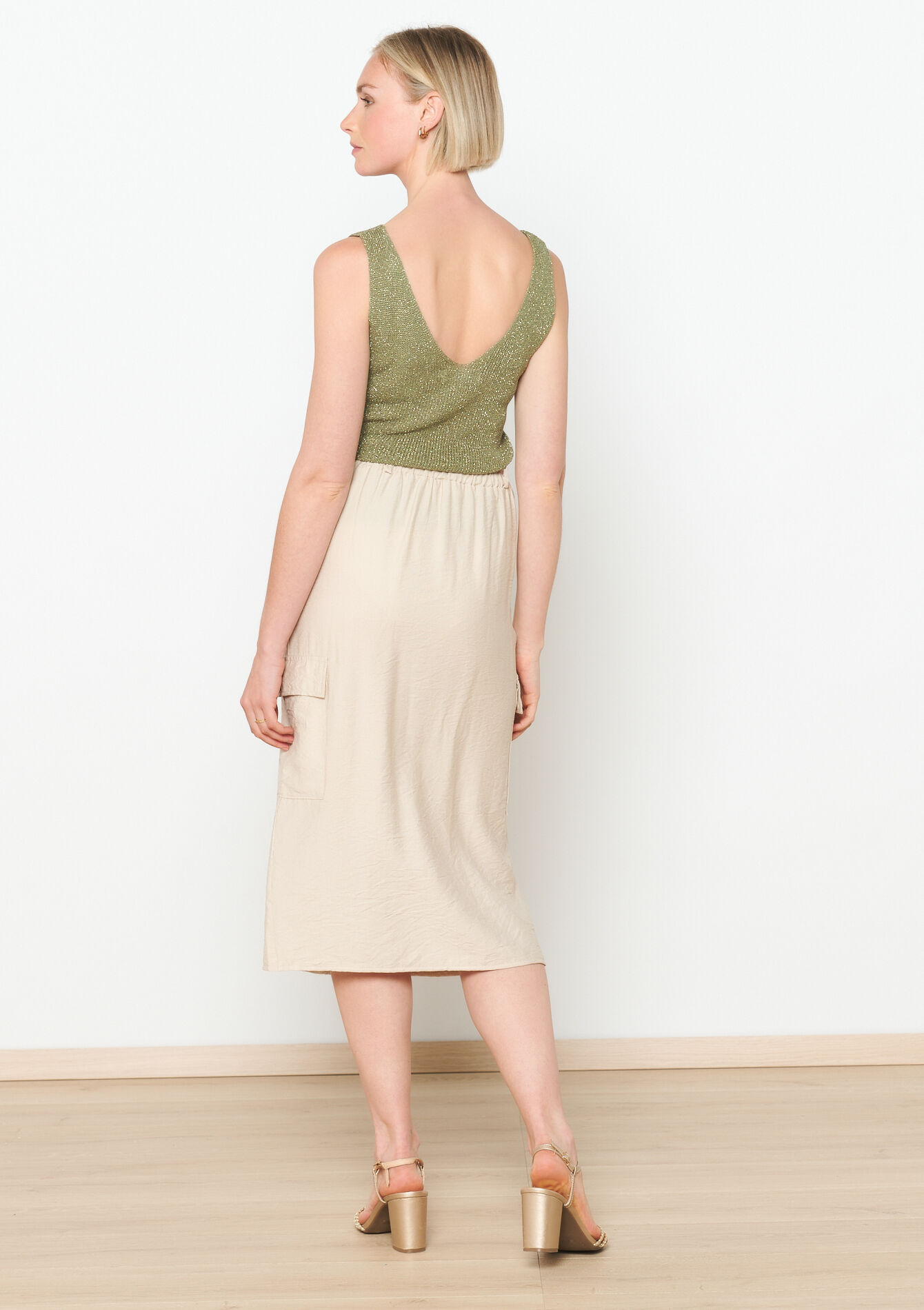 Cargo-rok met split, Cargo-rok met split - LT BEIGE - 07101230_2527