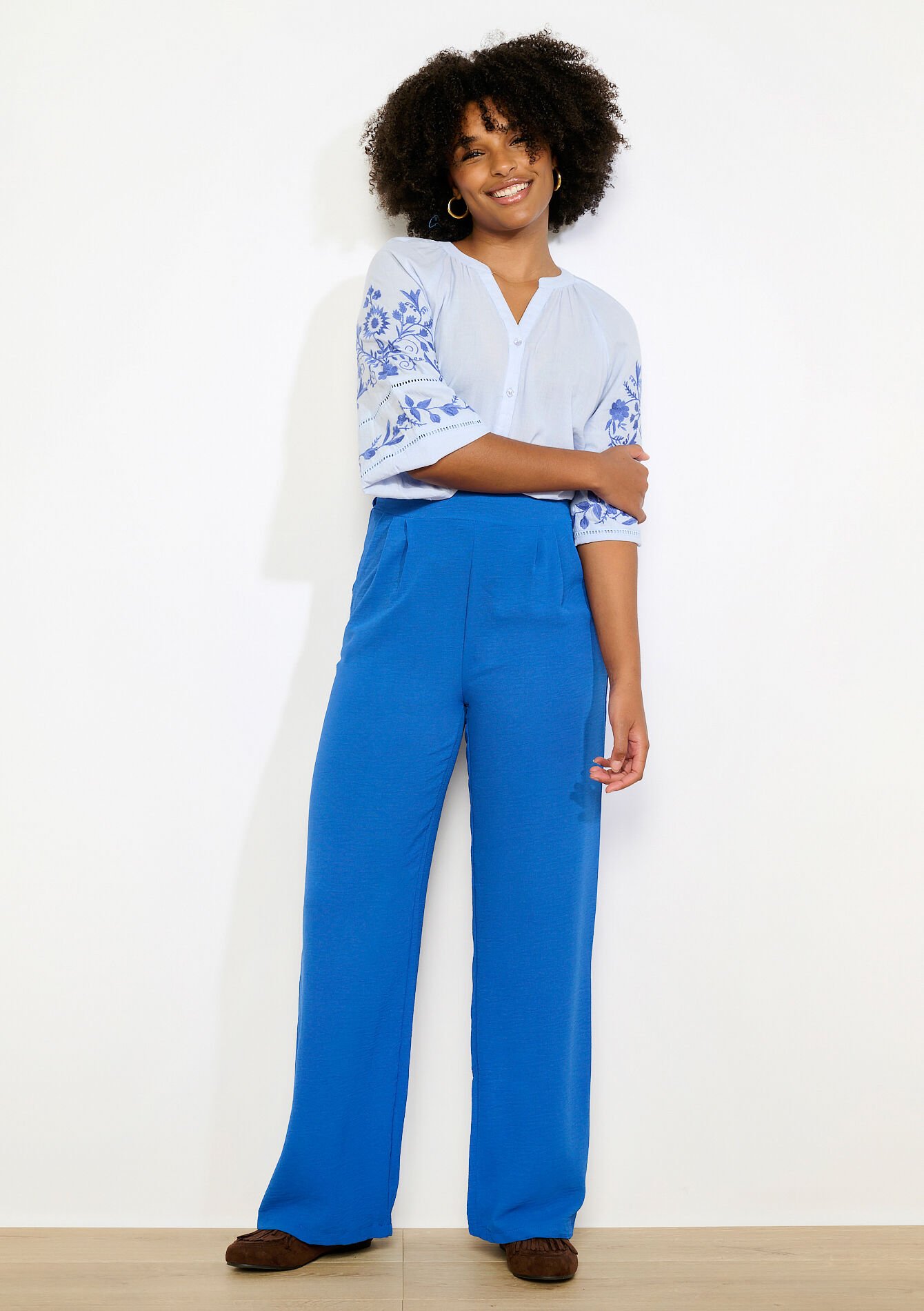 Pantalon ample noir - ELECTRIC BLUE - 06601106_1619