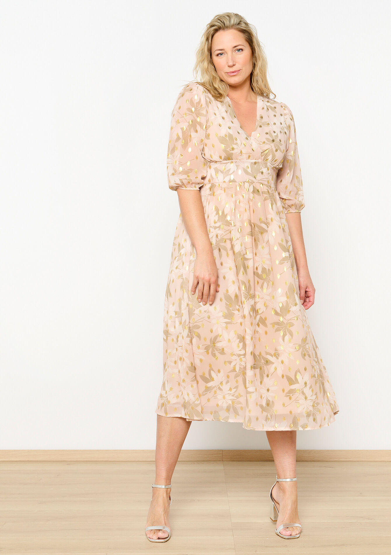 Robe longue avec marquage en flex, Robe longue avec marquage en flex - LT BEIGE - 08602290_2527