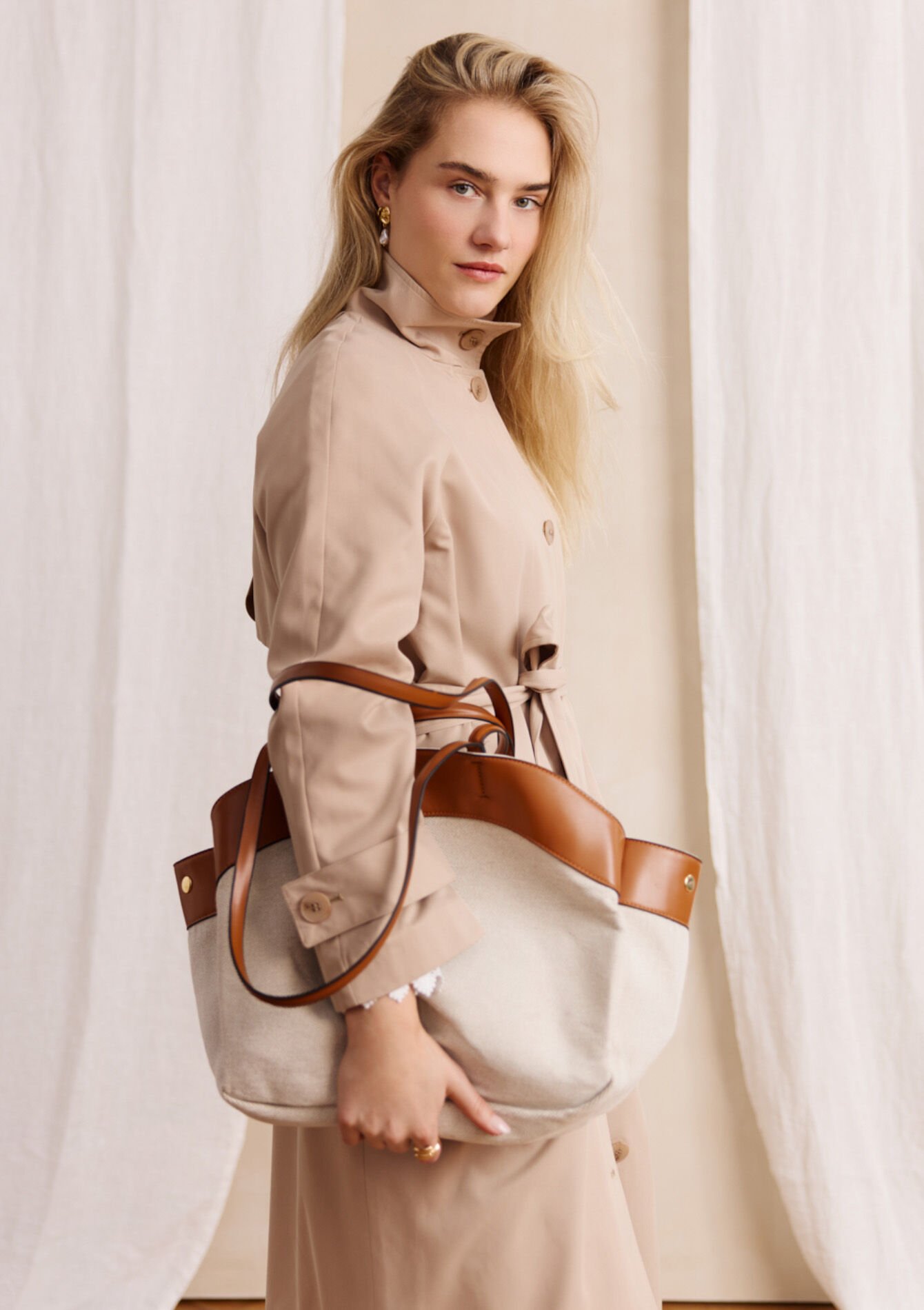 Grote twee-kleurige tas, , detail_model