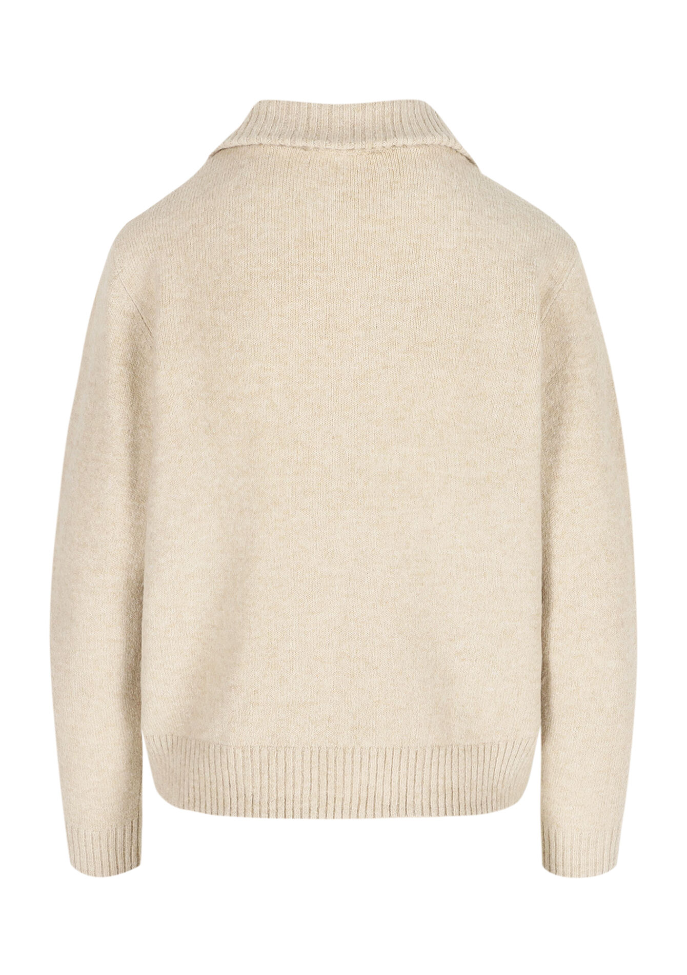 Gebreide trui met rits - LT BEIGE - 04006945