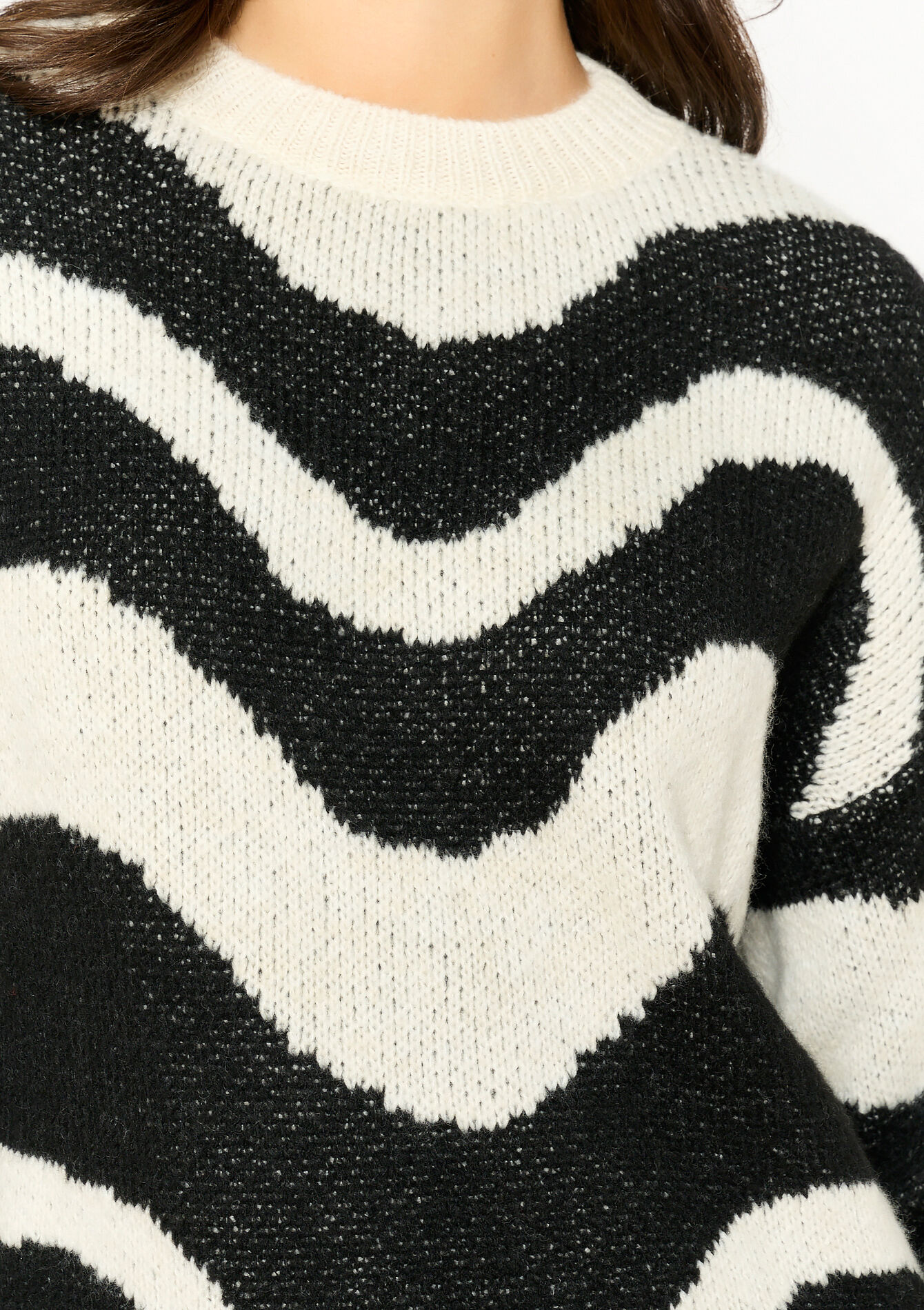 Trui met golfpatroon, Trui met golfpatroon - BLACK - 04006730_1119