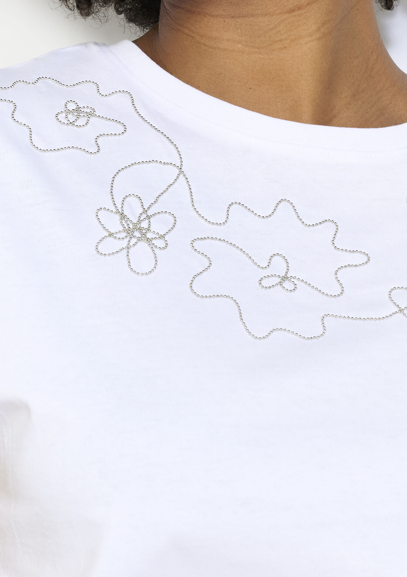 T-shirt brodé délicat, T-shirt brodé délicat - OPTICAL WHITE - 02301745_1019