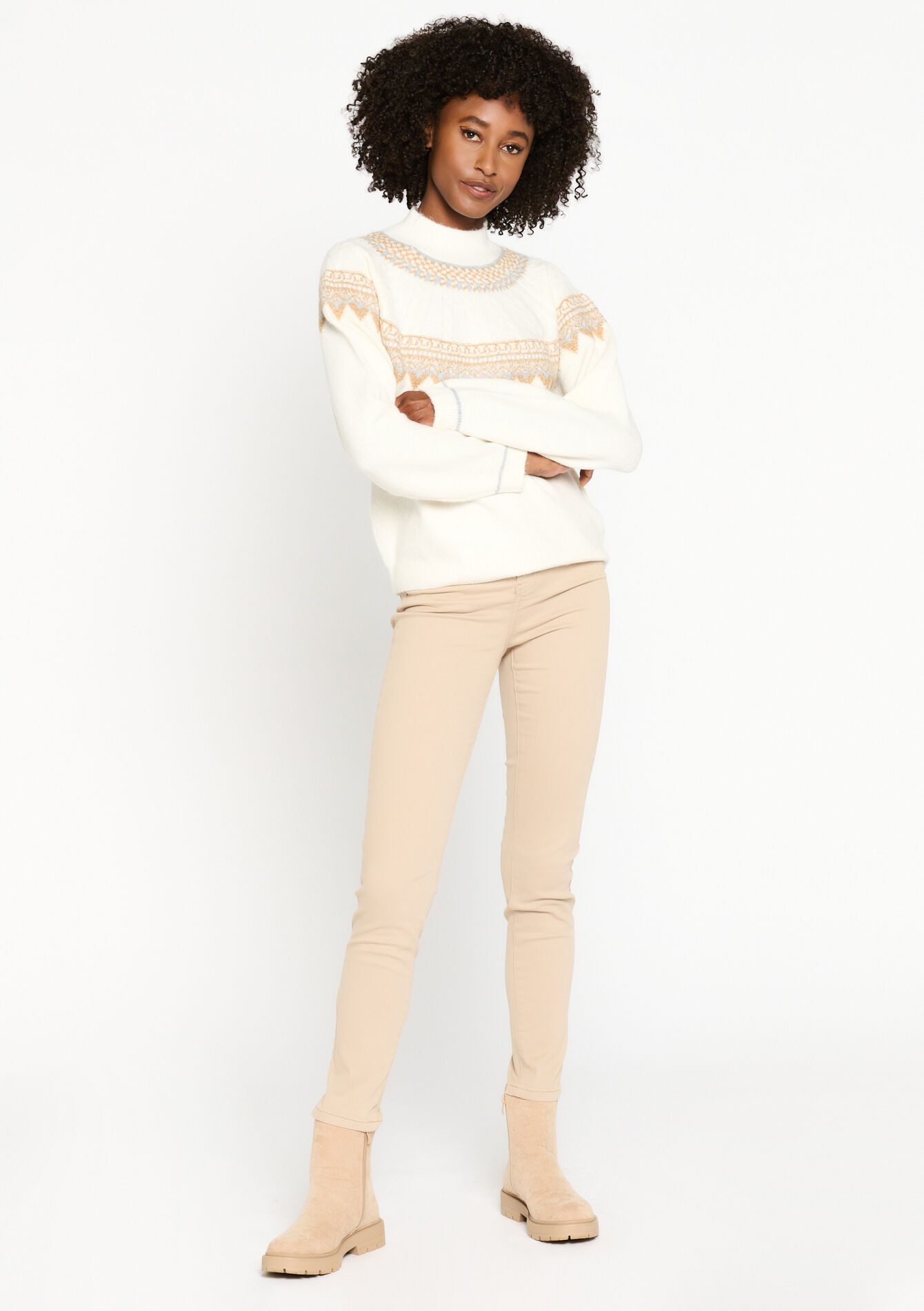 Jacquard pullover, Jacquard pullover - VANILLA WHITE - 04101055_1013