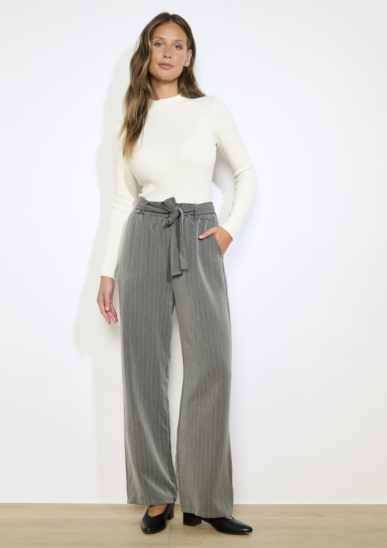 Pantalon rayé fluide, Pantalon rayé fluide, , back