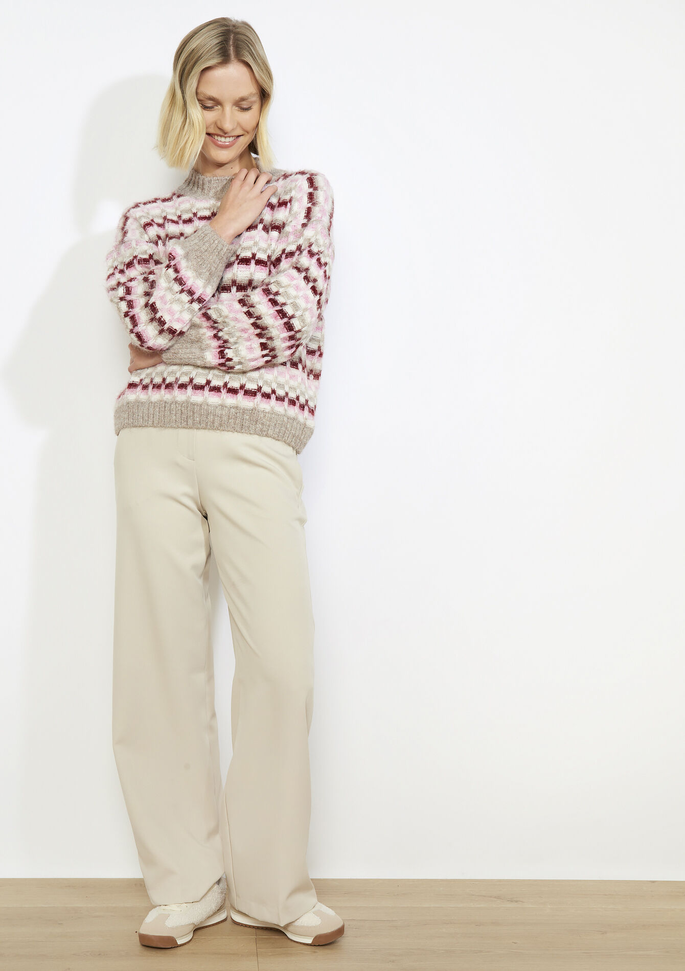 Pull graphique en maille duveteuse, Pull graphique en maille duveteuse - LIGHT TAUPE - 04007150_2572