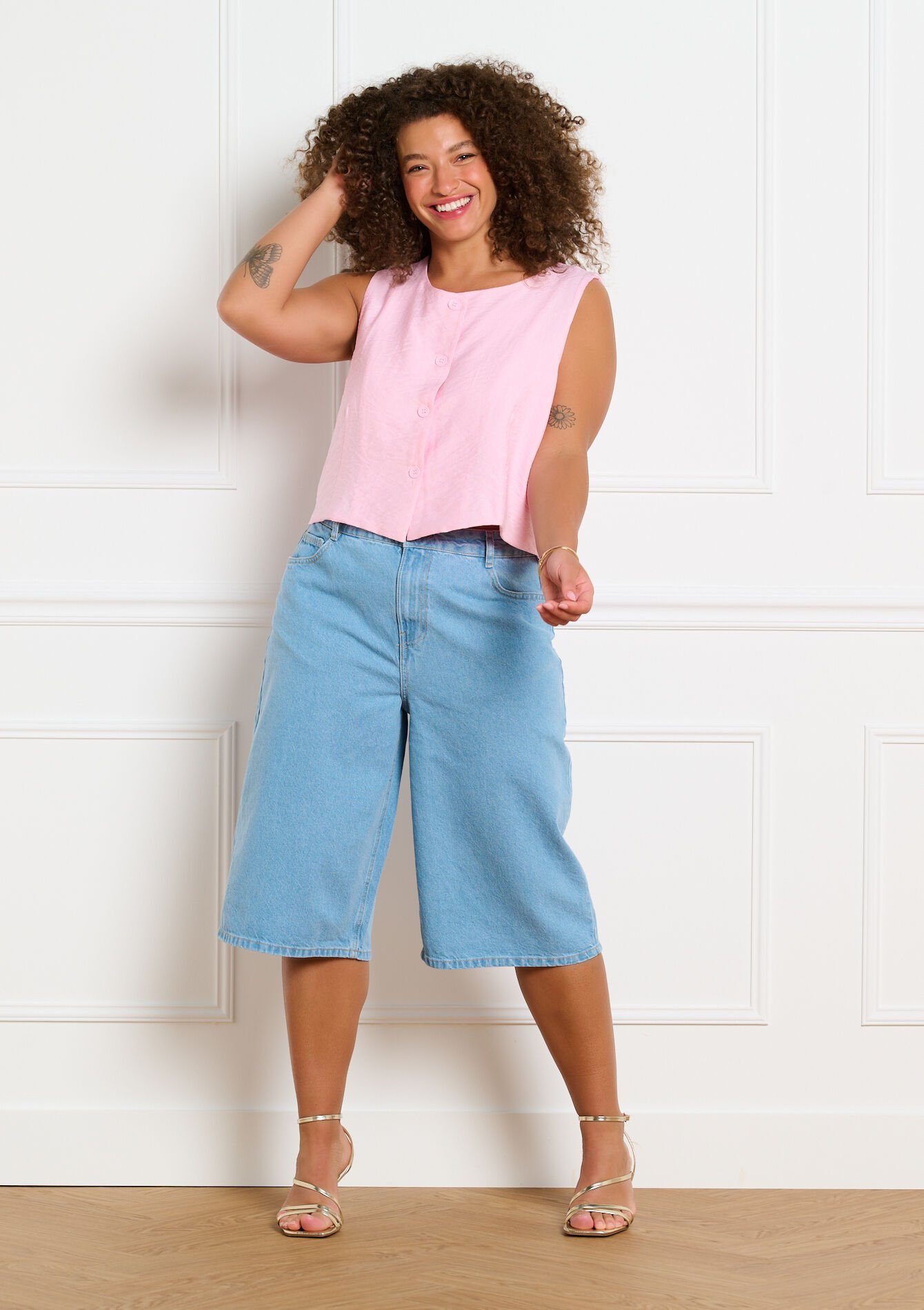 Bermuda en denim, , back