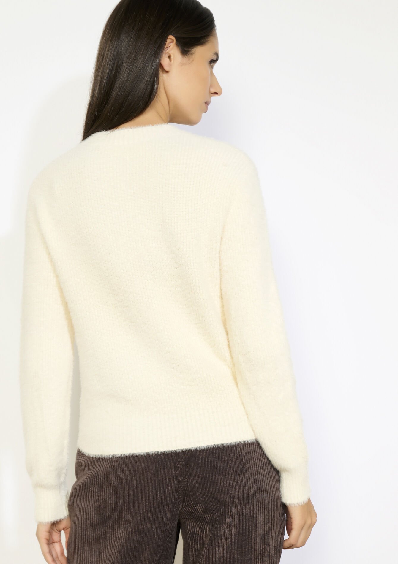 Zacht gebreid vest, Zacht gebreid vest - VANILLA WHITE - 04101307_1013