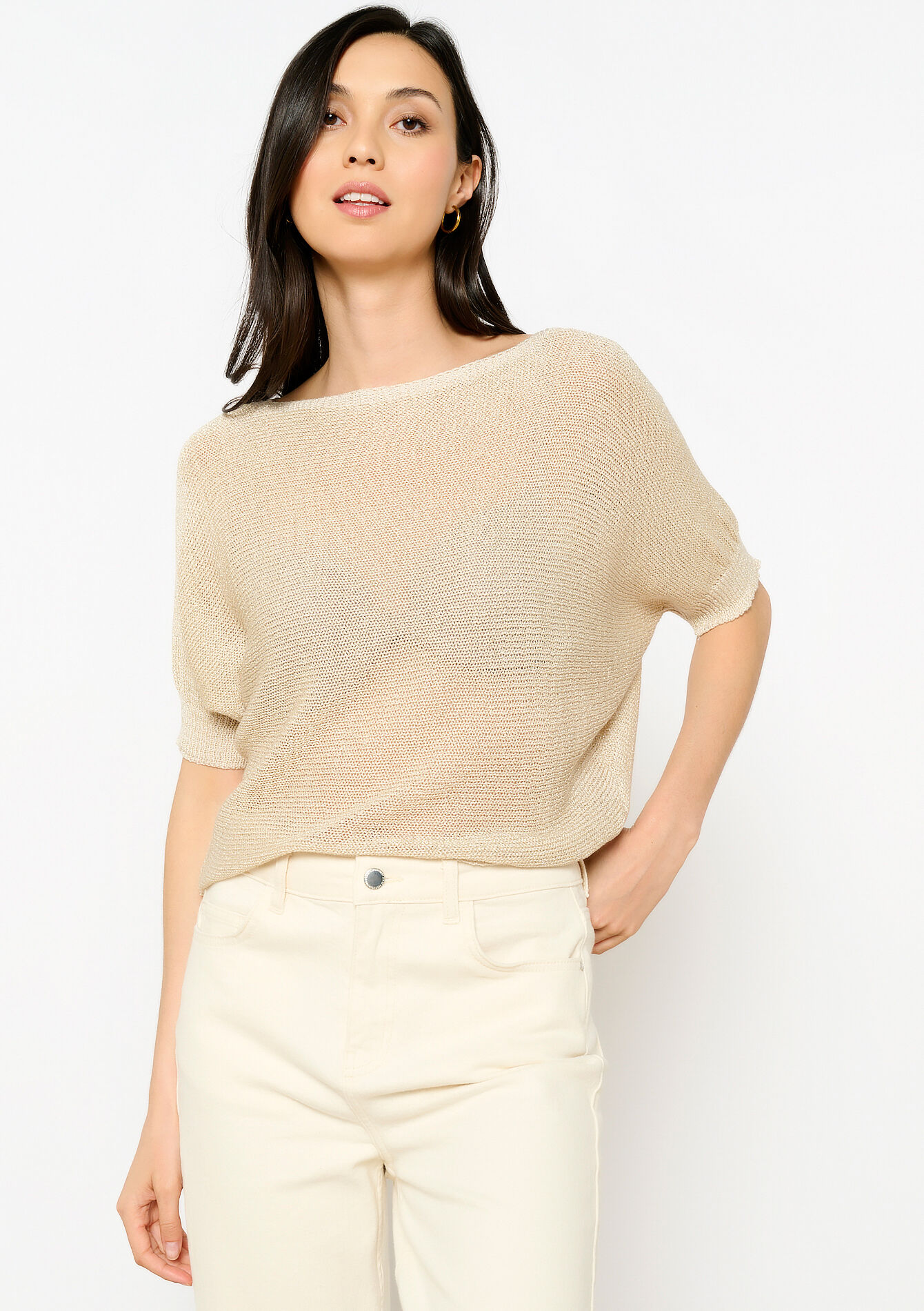 Pullover en lurex, Pullover en lurex - BEIGE CHINE - 04006600_4025
