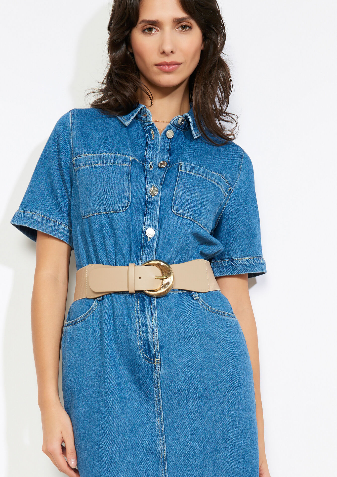 Riem met metalen gesp - LT BEIGE - 14001896_2527