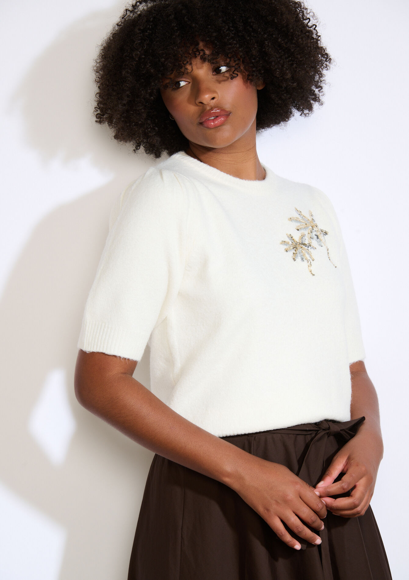 Fijngebreide trui met borduursel, Fijngebreide trui met borduursel, , back