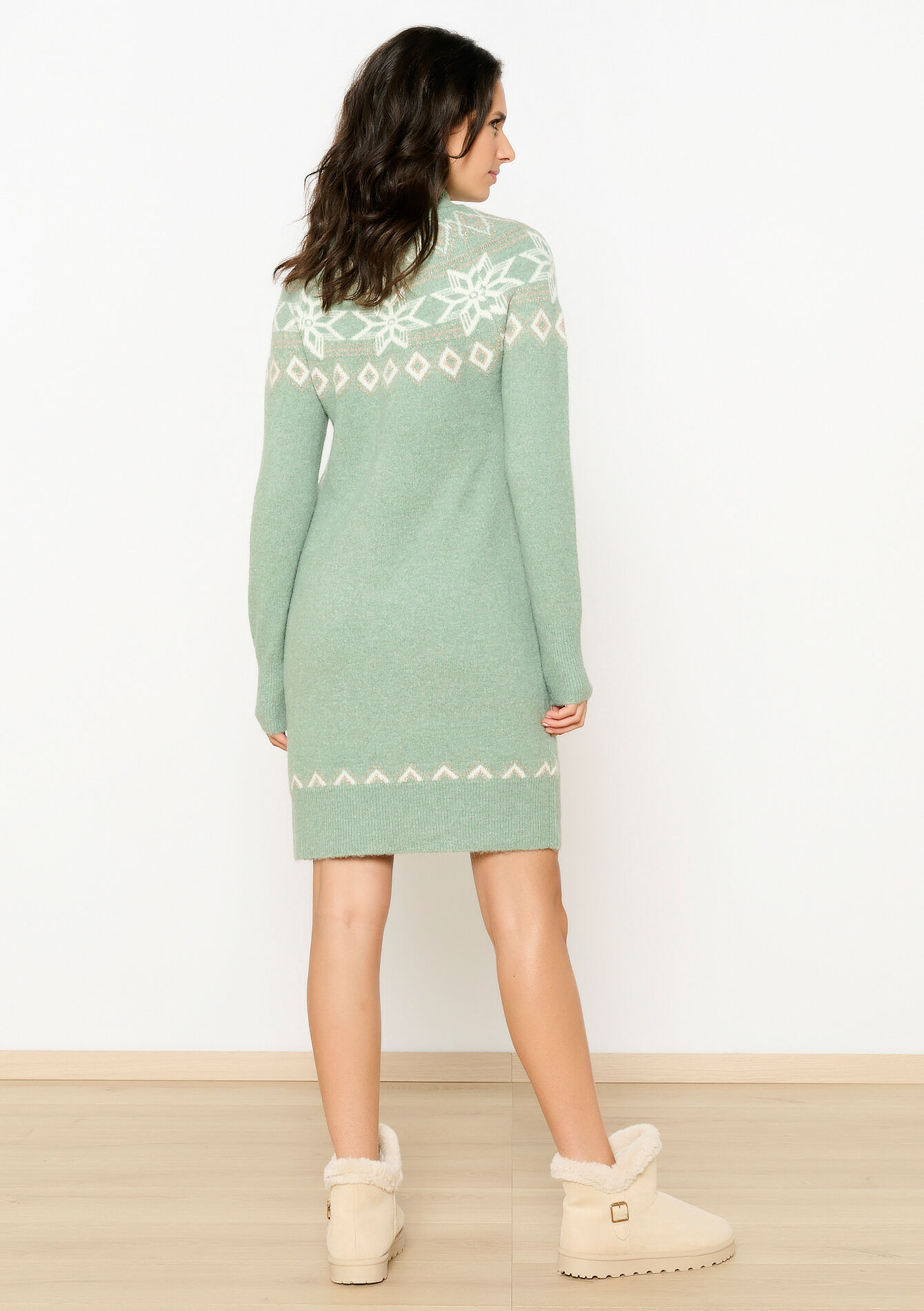 Robe en maille en jacquard, Robe en maille en jacquard - MINT GREEN - 08103615_1723